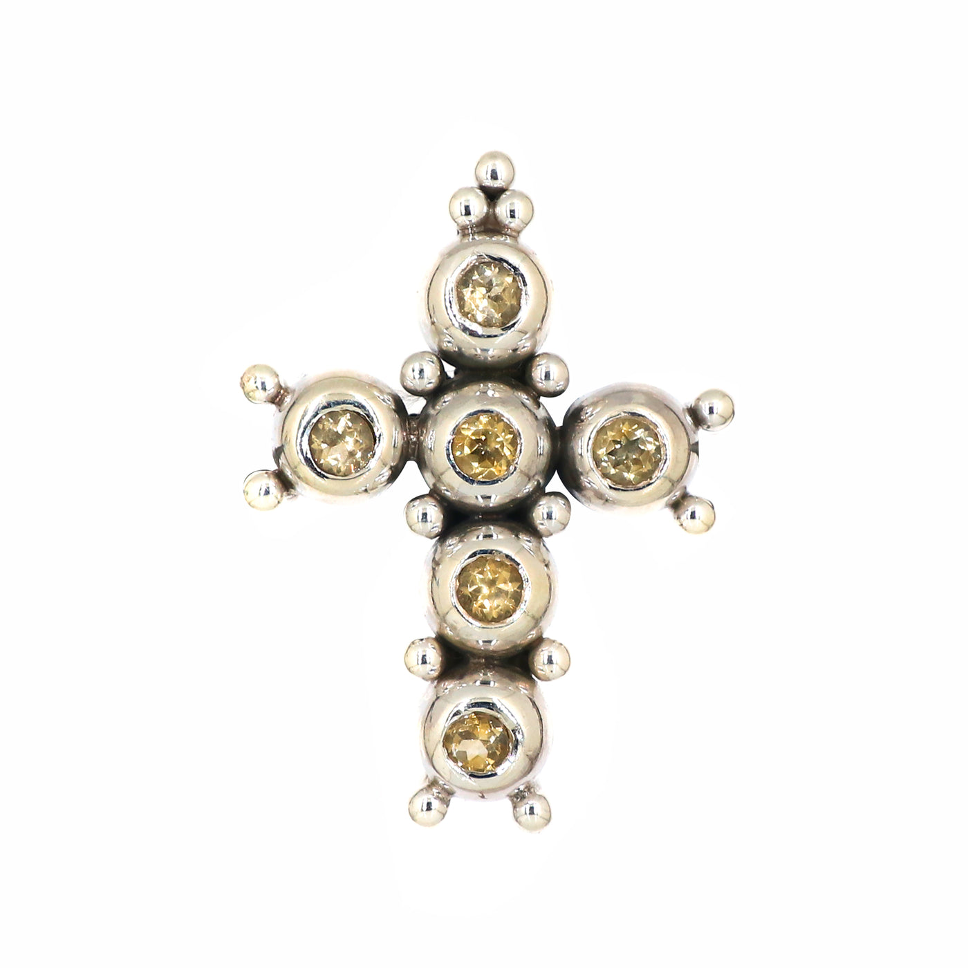 Designer Citrine Stone Cross Pendant
