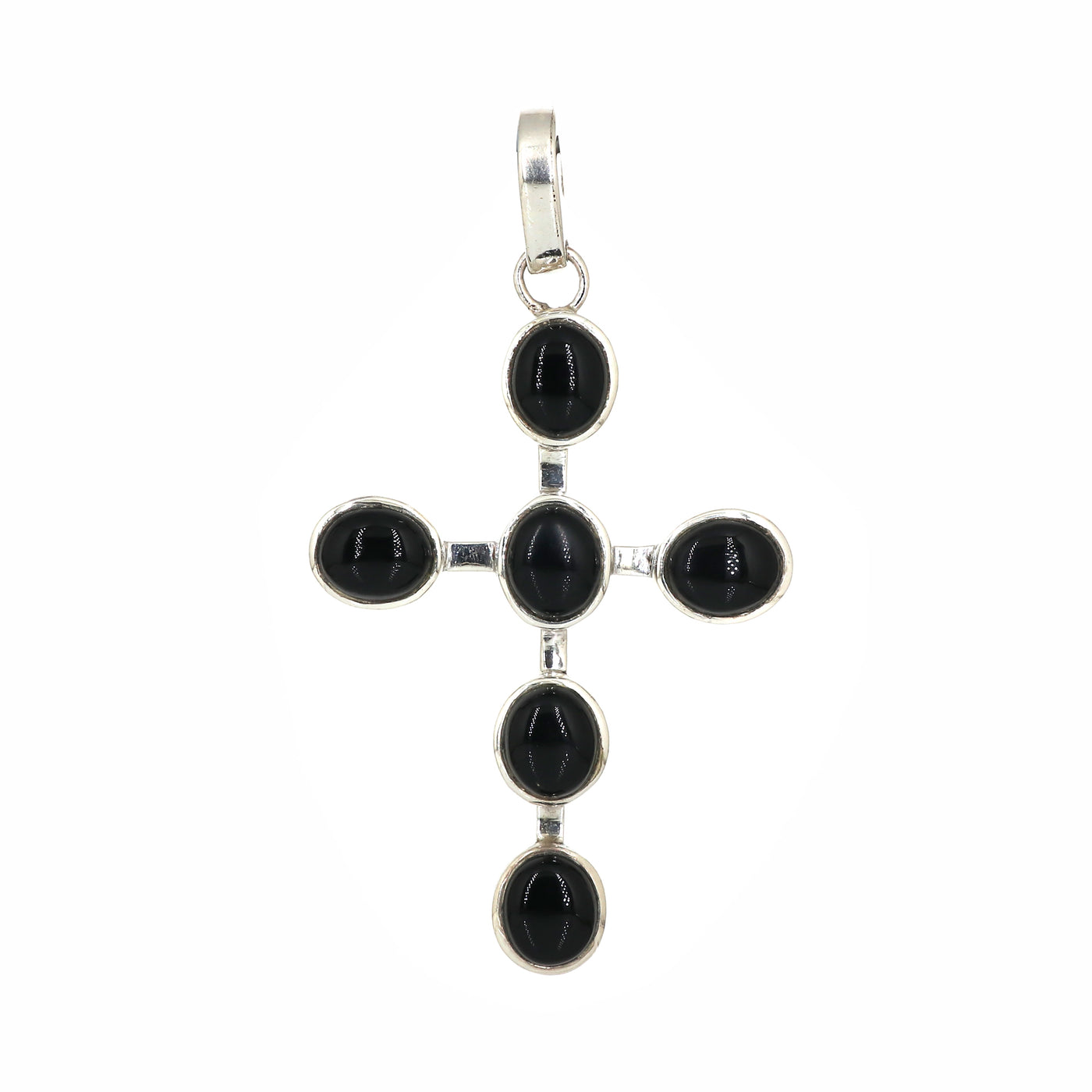 Designer Black Onyx Stone Cross Pendant