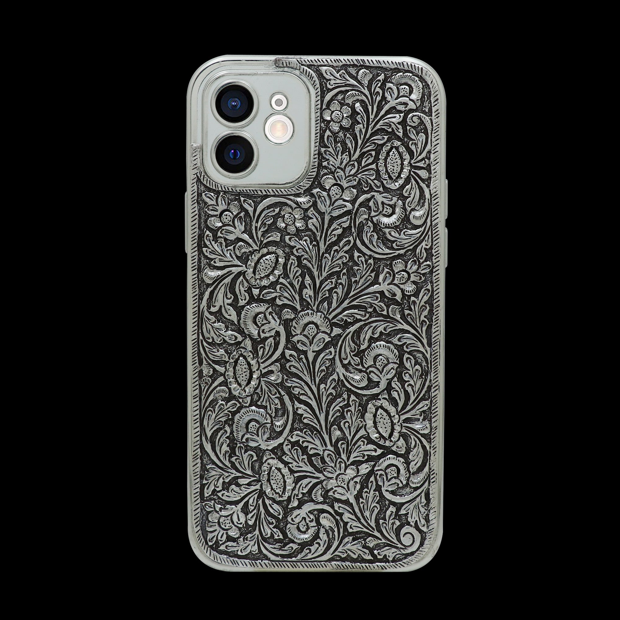 Silver Floral Phone Cover