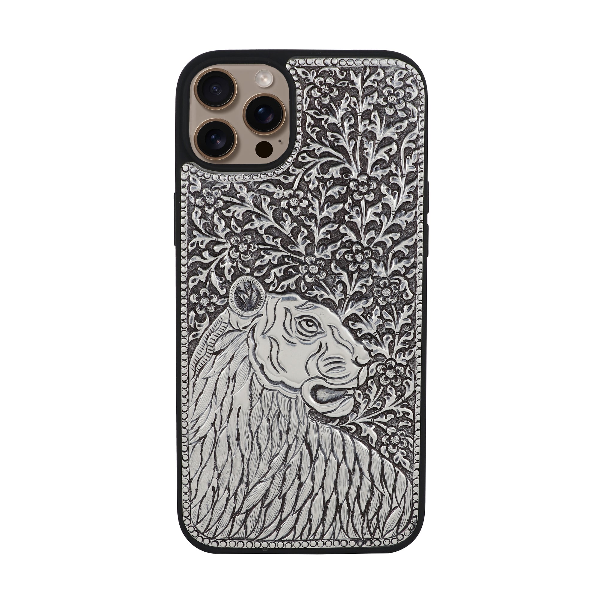 Sterling Silver Designer Lion Phone Cover