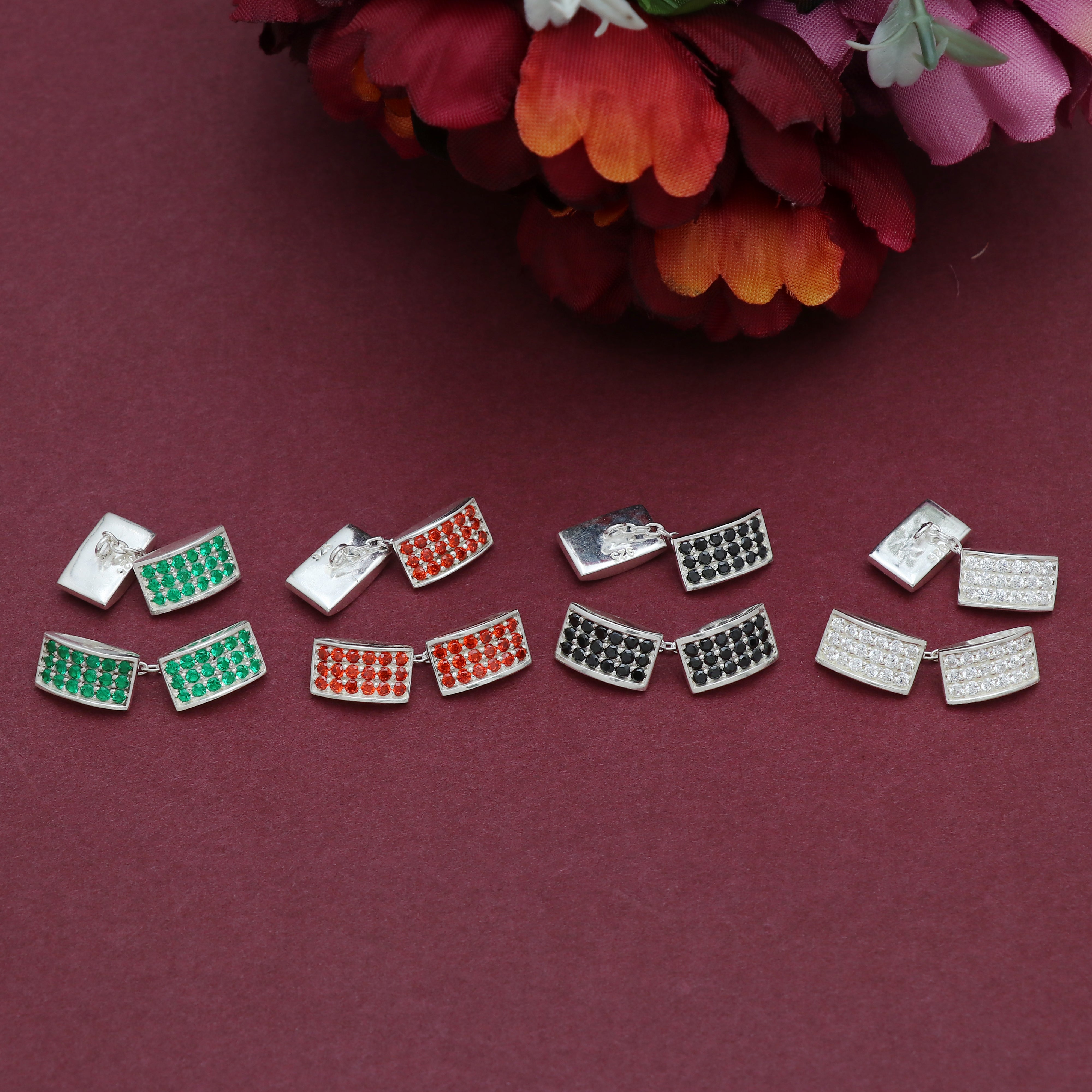 72 diamond studded Rectangle Cufflinks