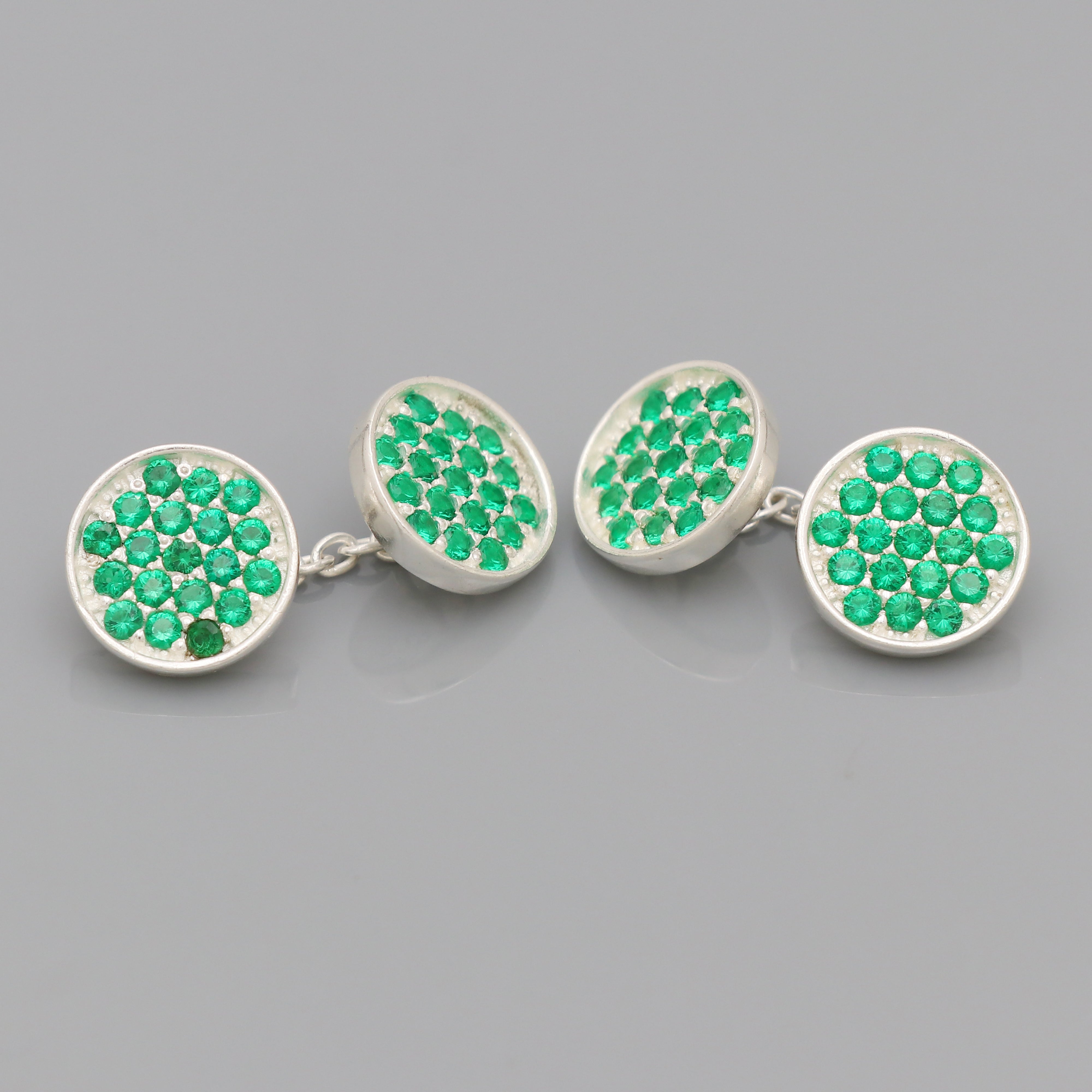 76 diamond studded Circle Cufflinks