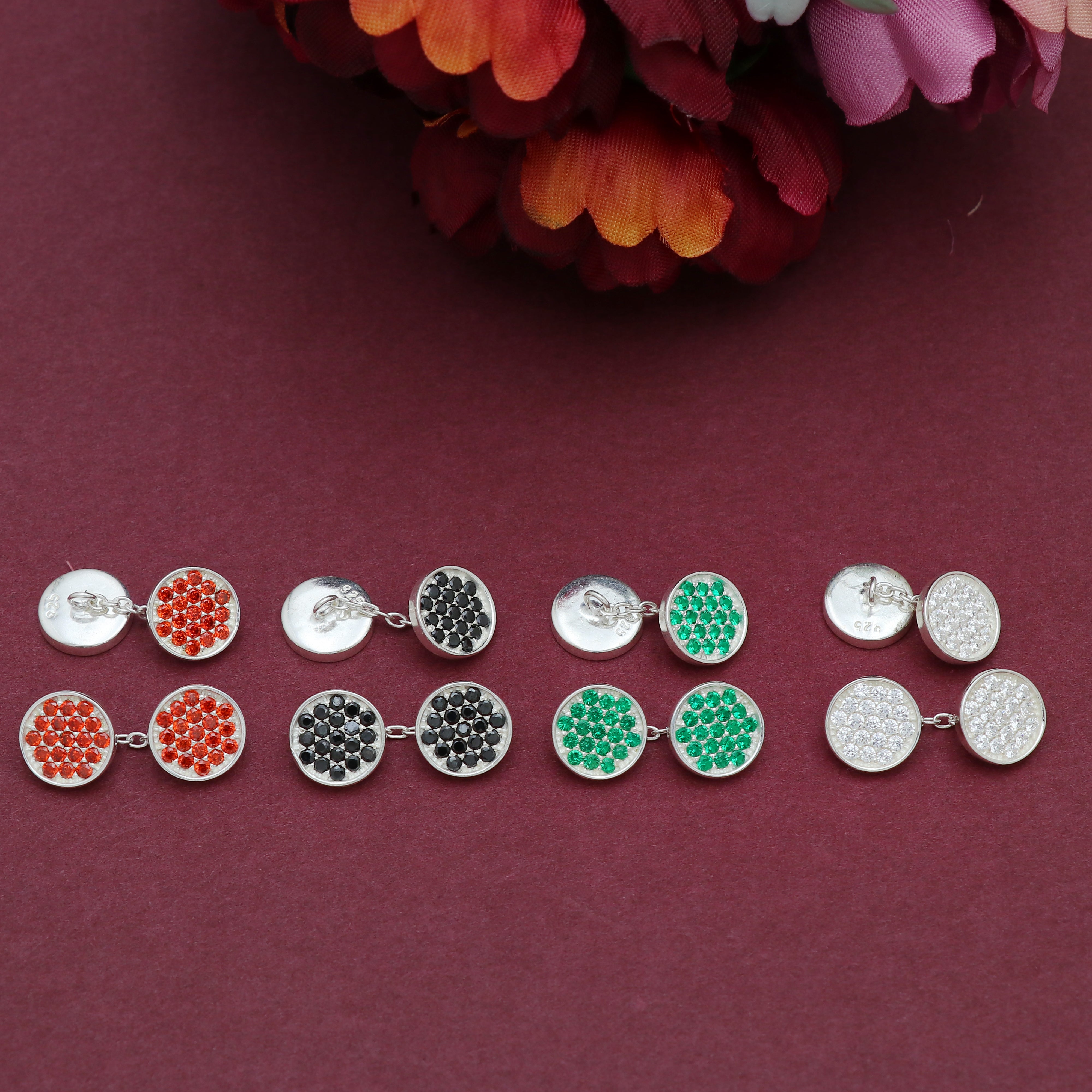 76 diamond studded Circle Cufflinks