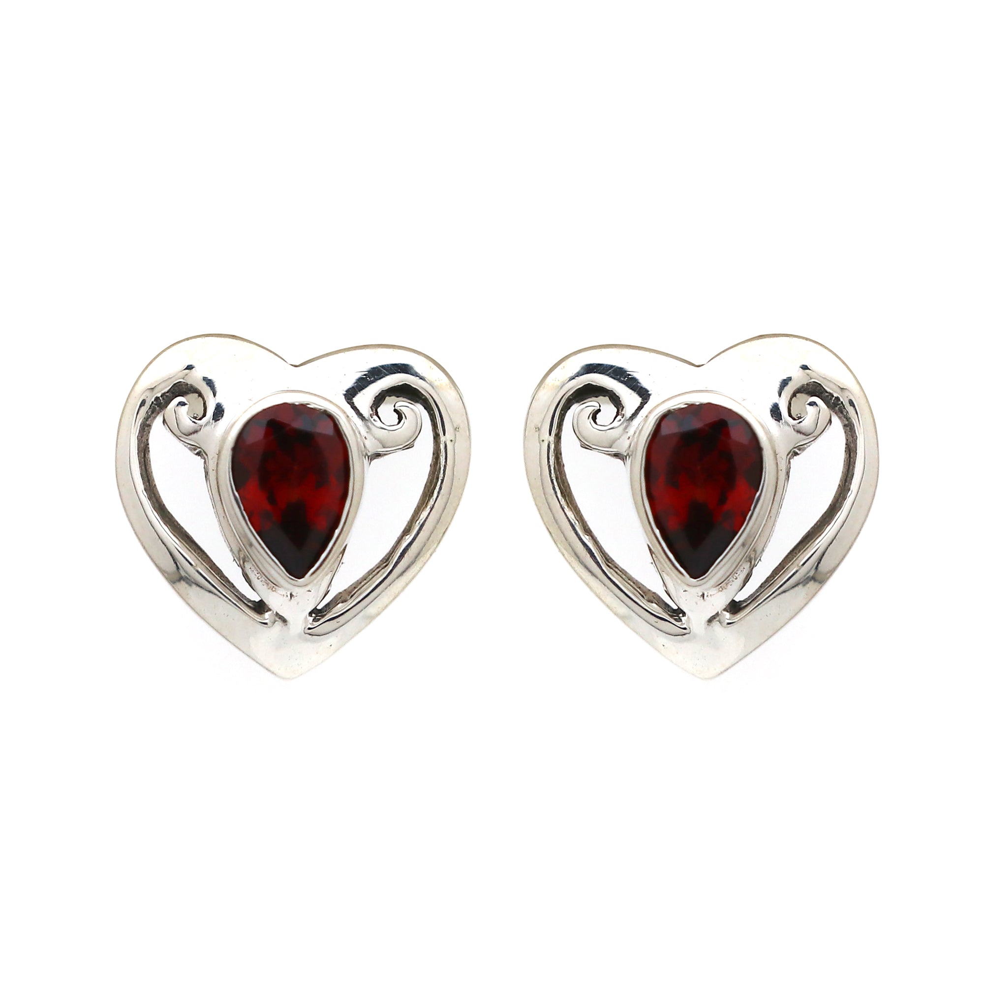 Heart Garnet Earring