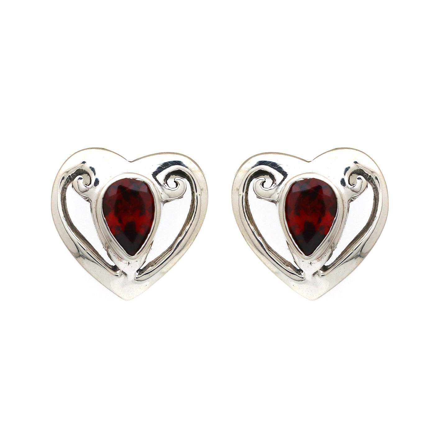 Heart Garnet Earring