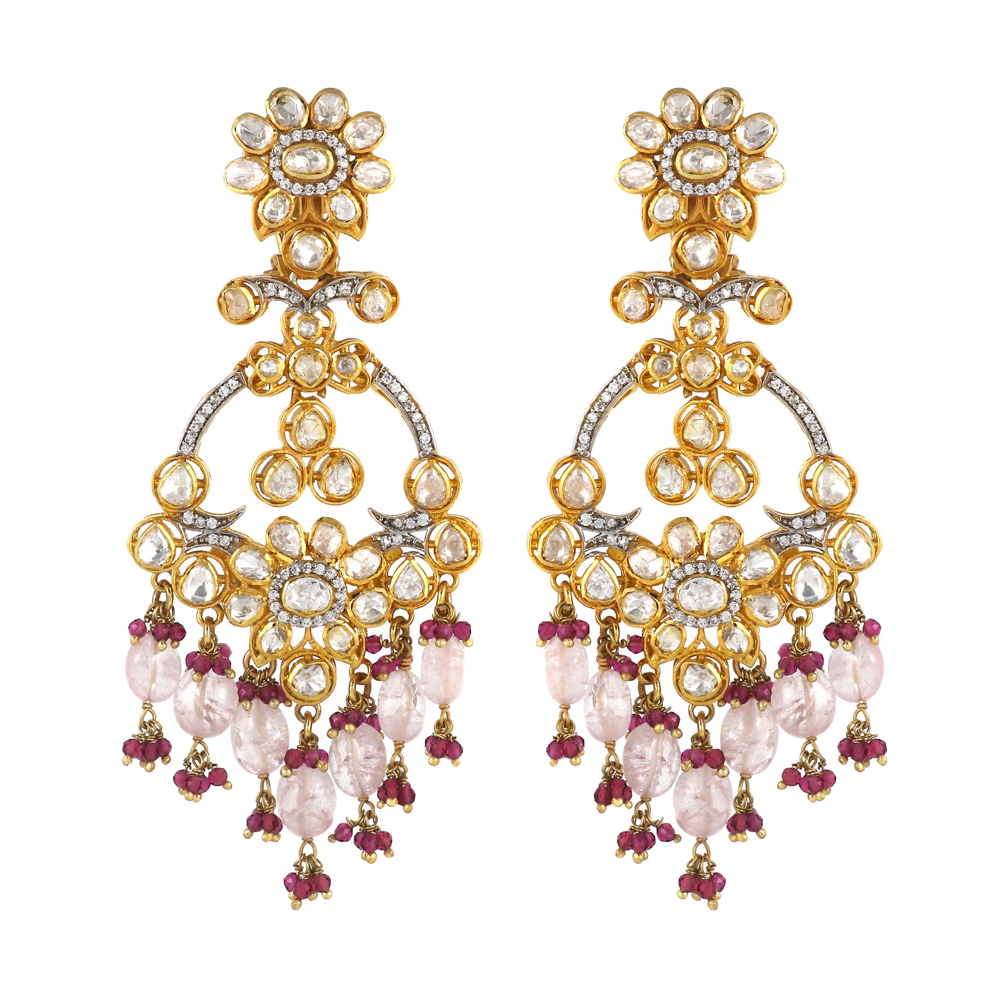 Moissanite Diamond Polki Earring