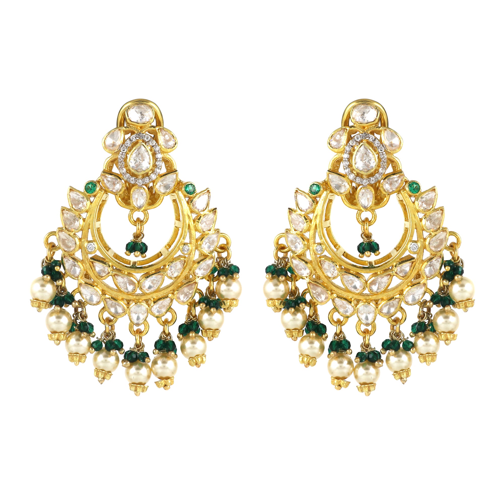 Moissanite Diamond Polki Earring