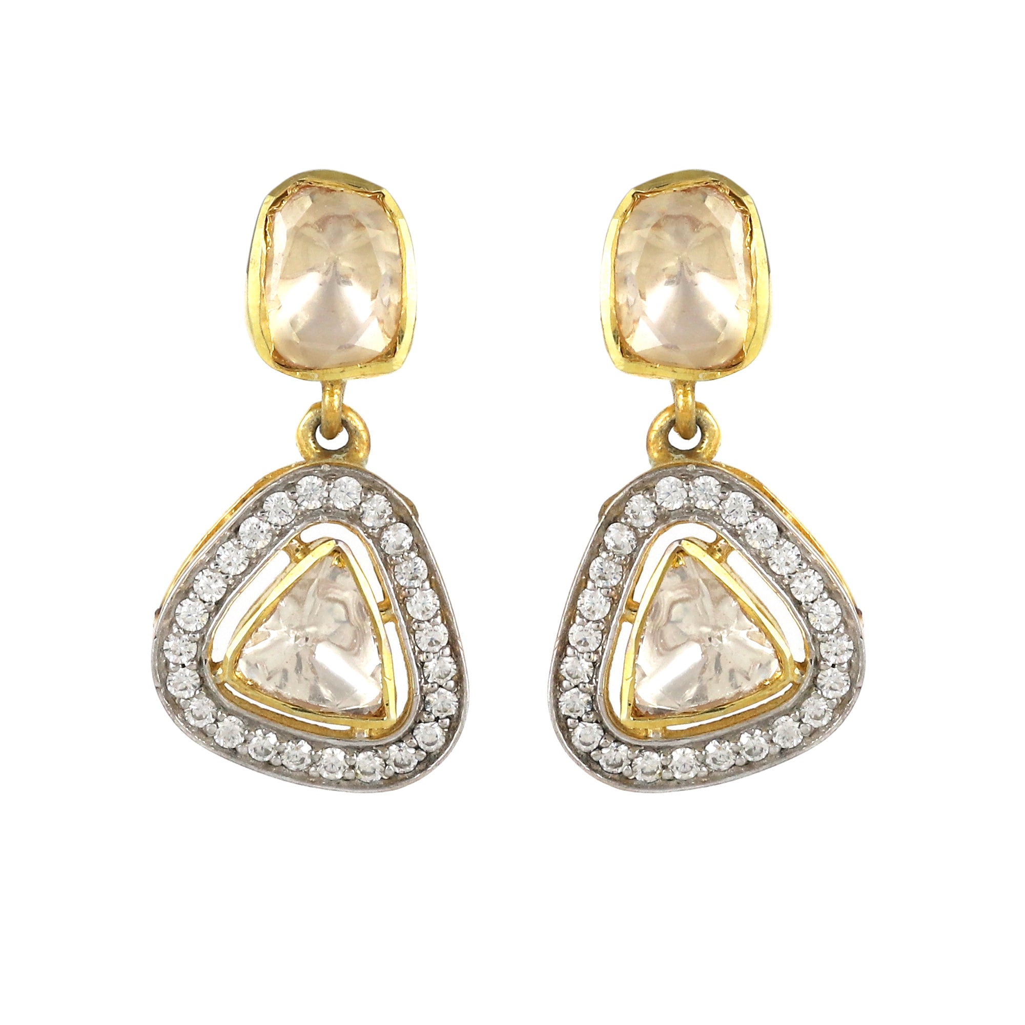 Moissanite Diamond Polki Earring