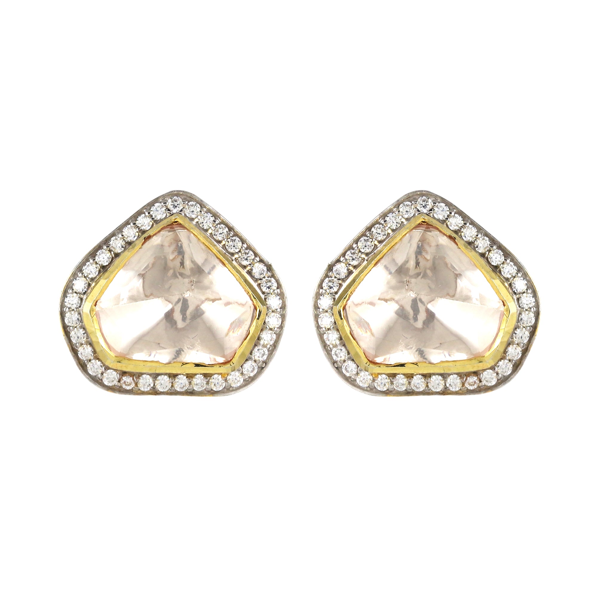 Moissanite Diamond Polki Earring
