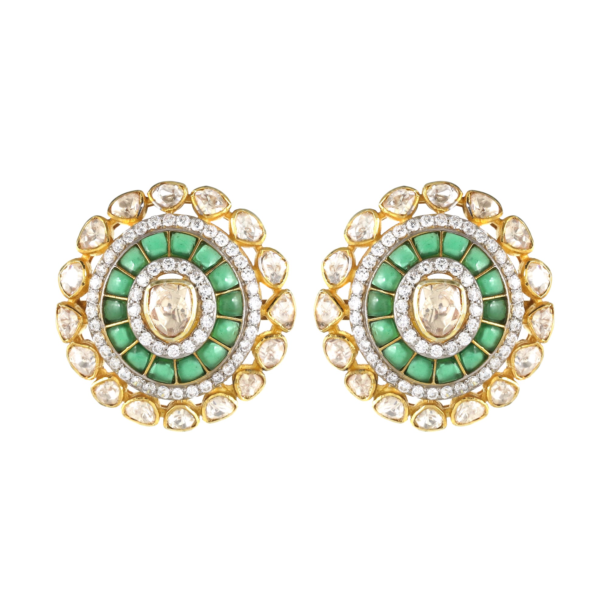 Moissanite Diamond Polki Earring