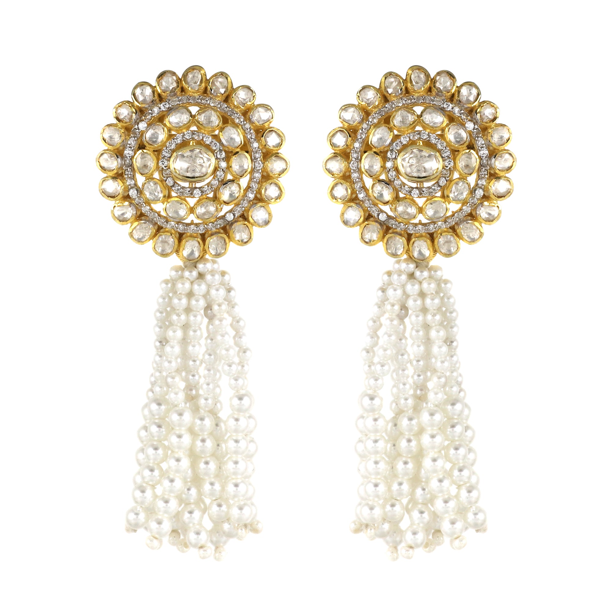 Moissanite Diamond Polki Earring