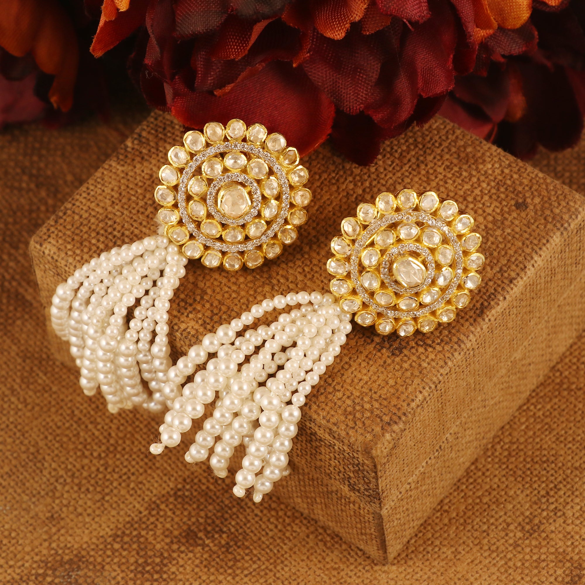 Moissanite Diamond Polki Earring