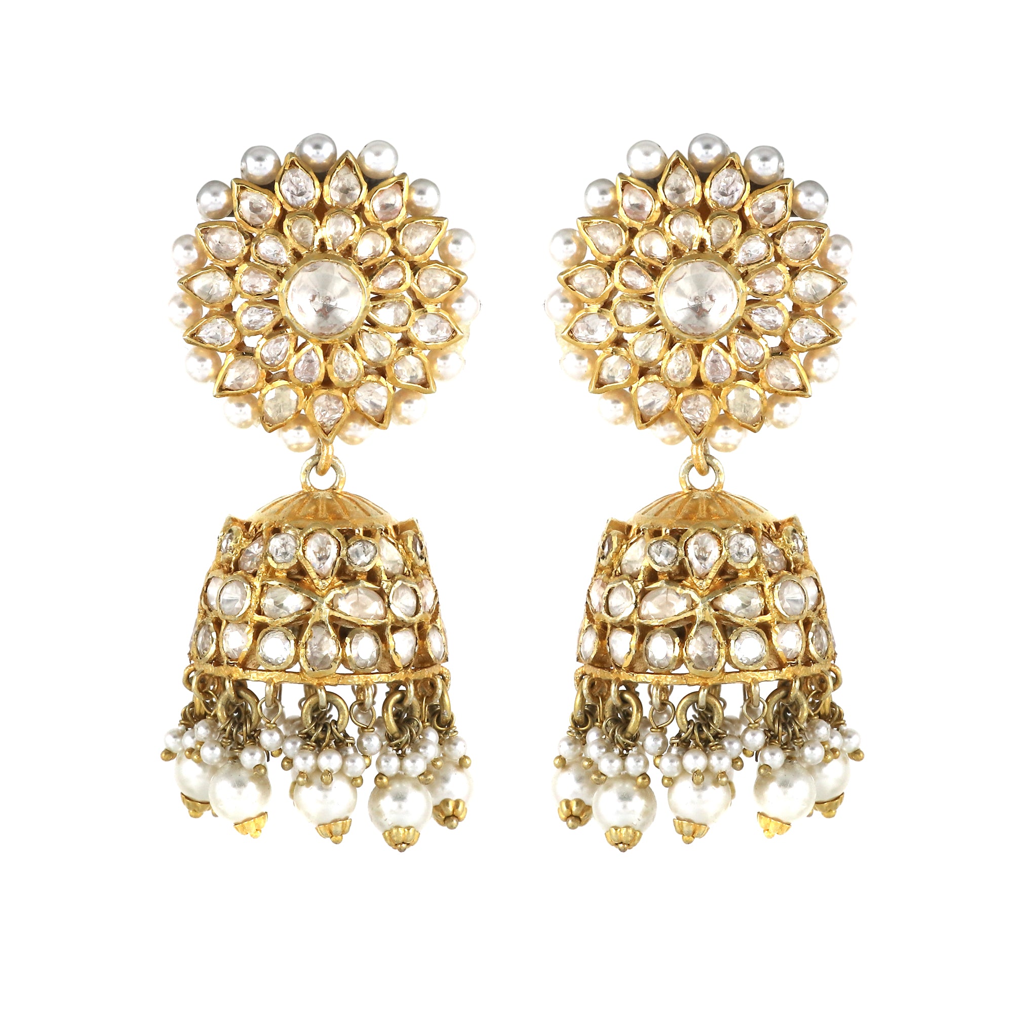 Moissanite Diamond Polki Earring