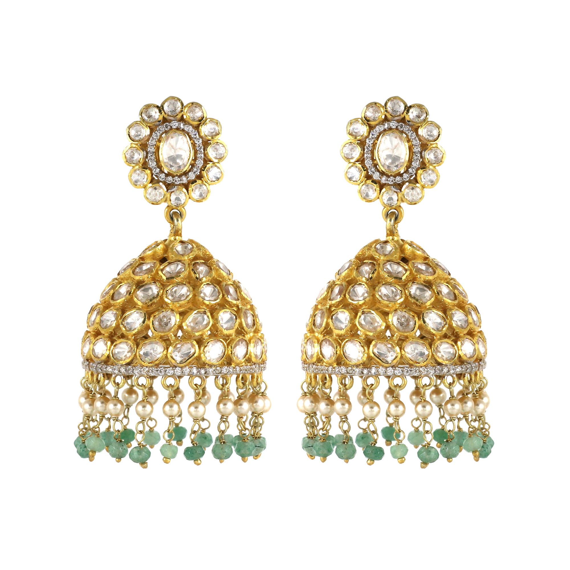 Moissanite Diamond Polki Earring