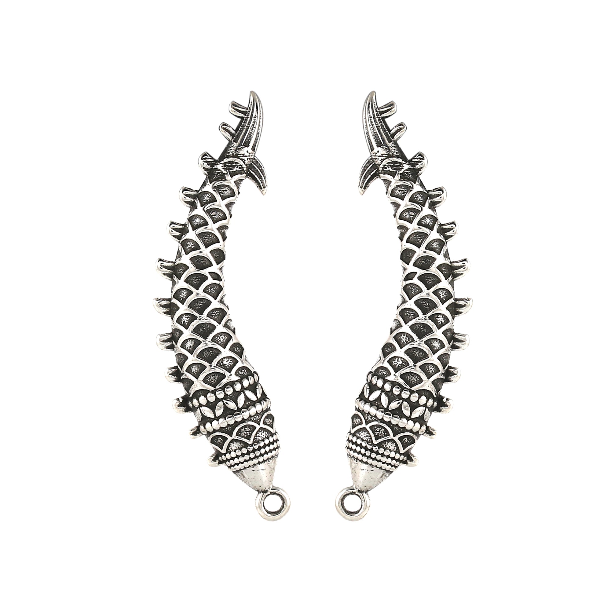 Plain Silver Earcrawlers