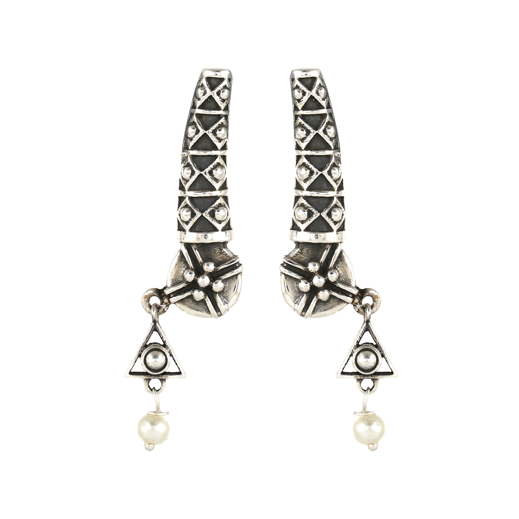 Plain Silver Earcrawlers