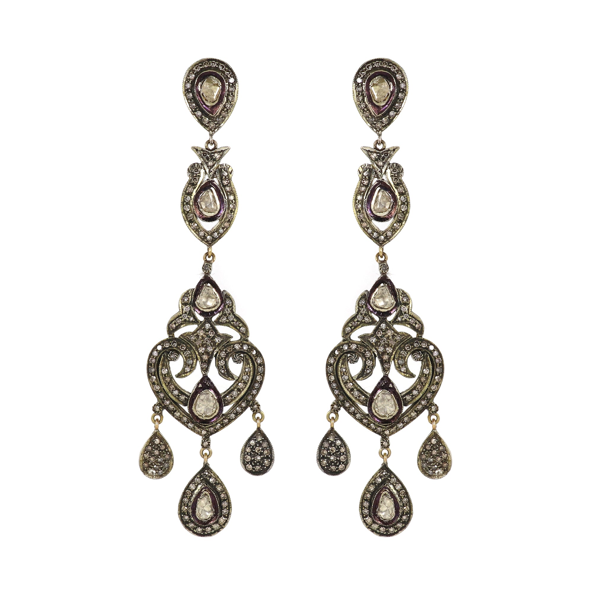 Royal Heirloom Victorian Polki Diamond Earrings