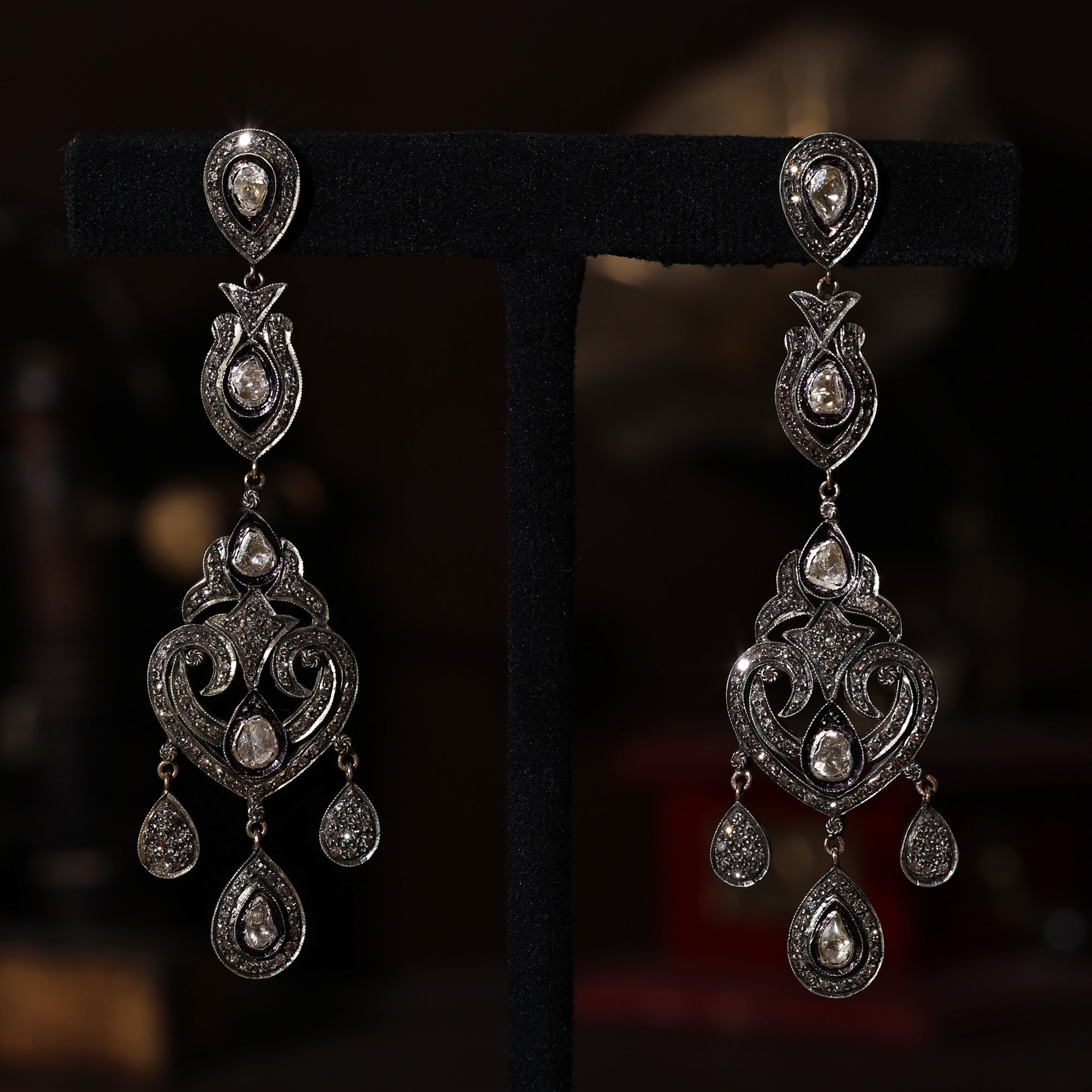 Royal Heirloom Victorian Polki Diamond Earrings