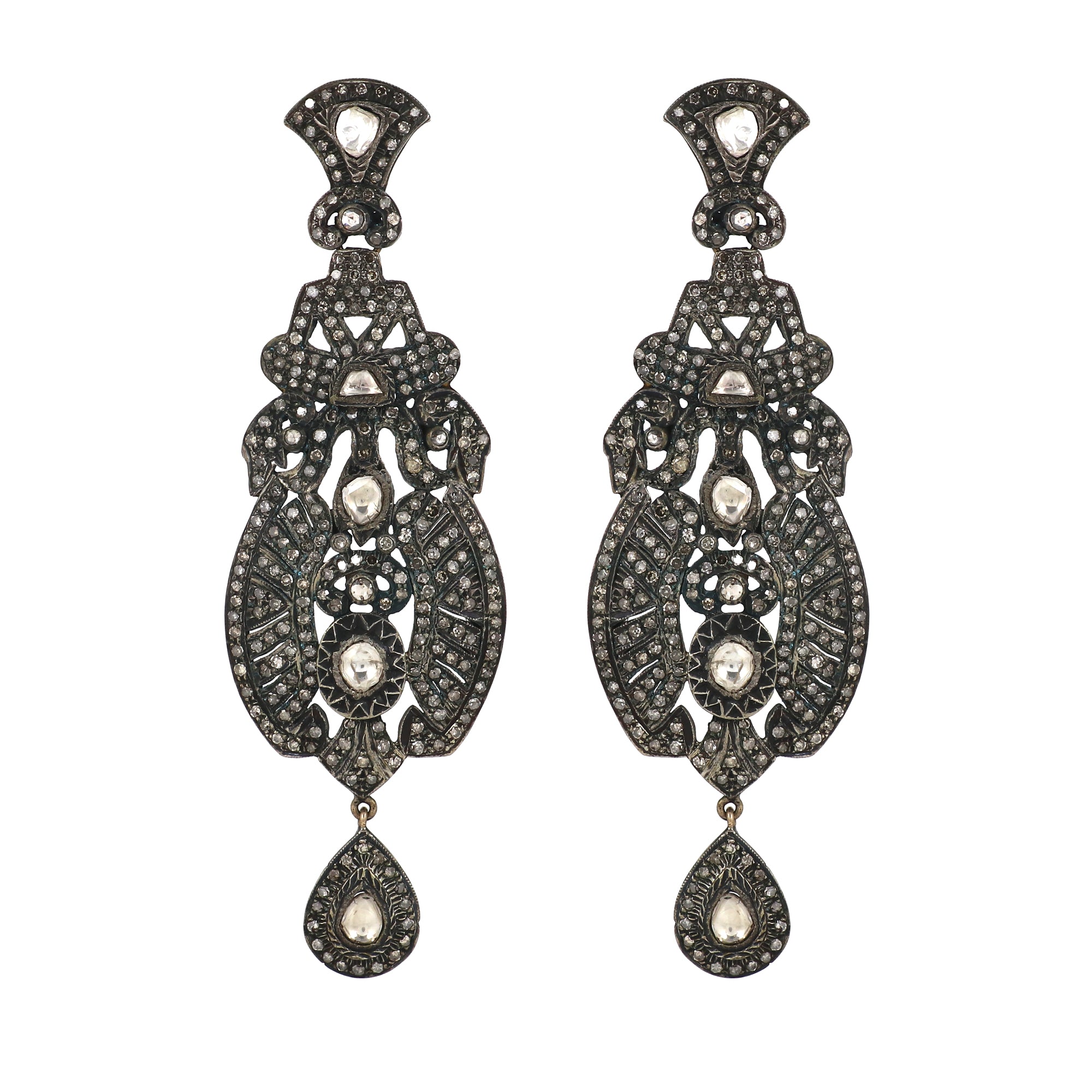 Regal Era Handcrafted Uncut Diamond Danglers
