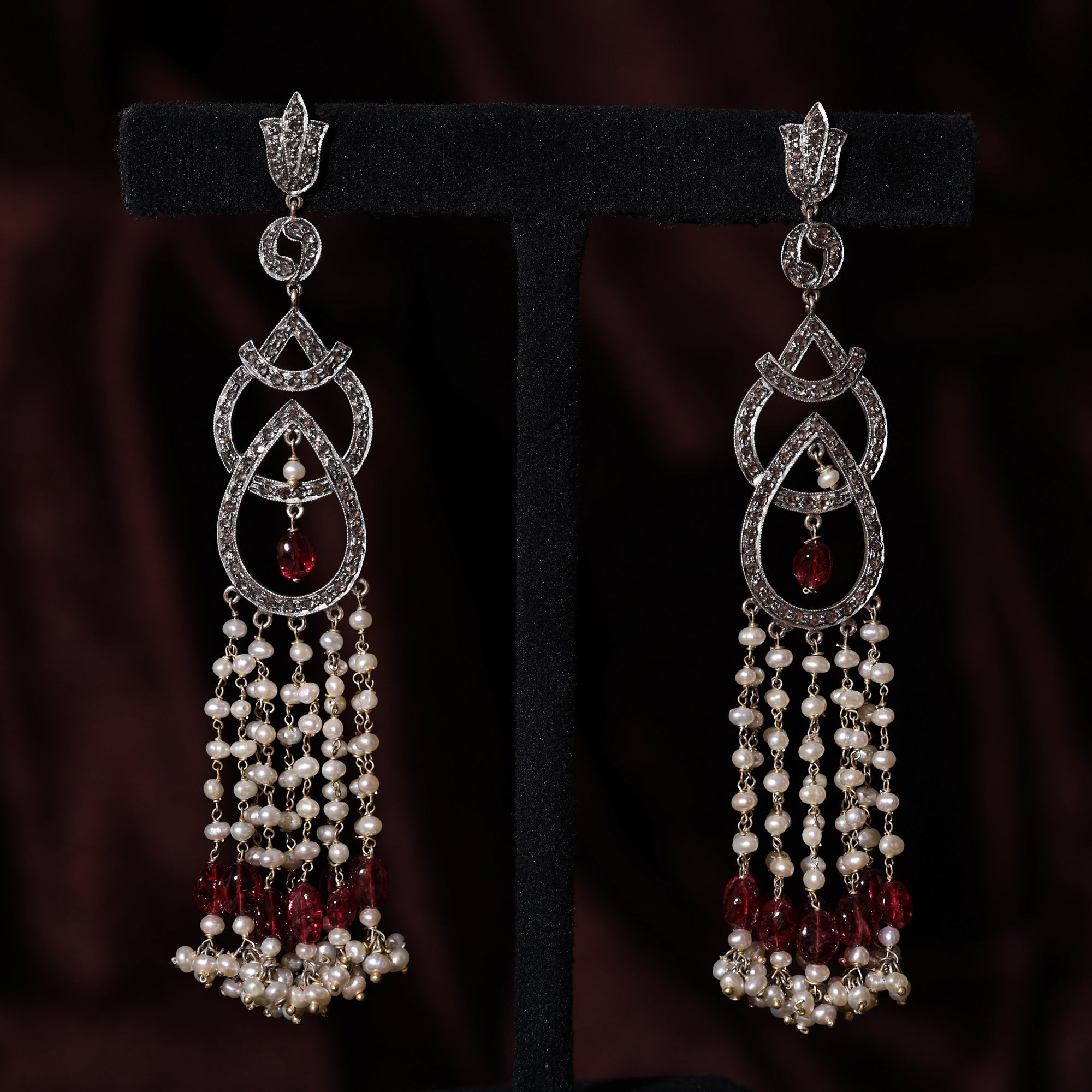 Grand Victorian Ruby, Pearl & Diamond Chandeliers