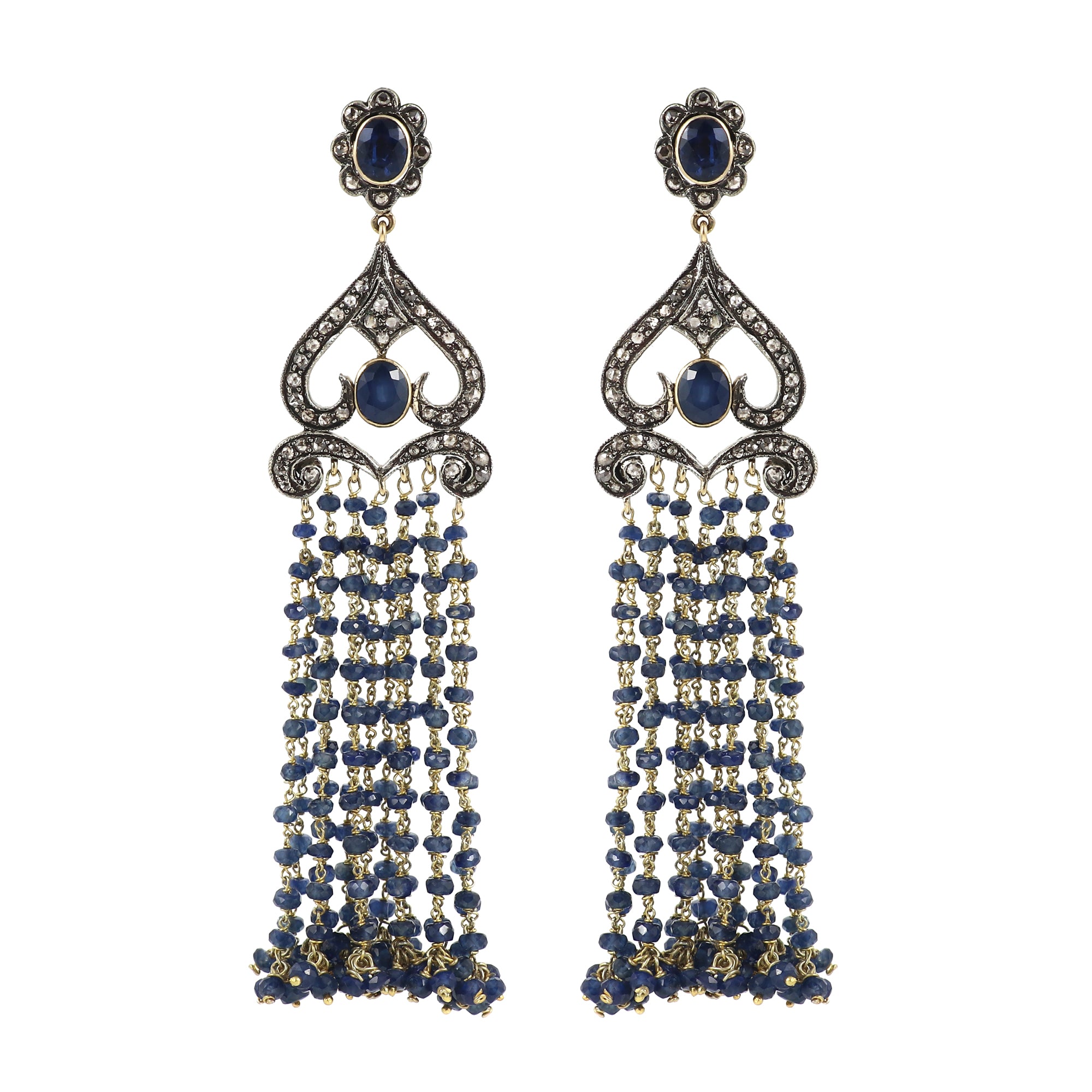 Sapphire Heritage Diamond Beaded Earrings