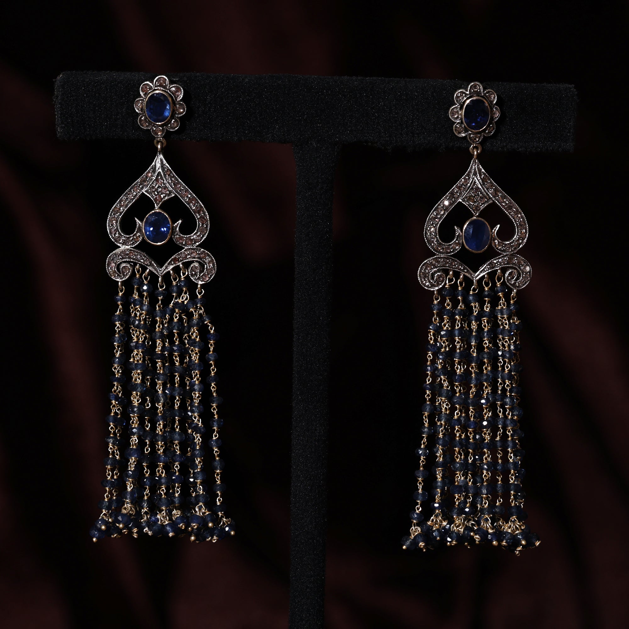 Sapphire Heritage Diamond Beaded Earrings
