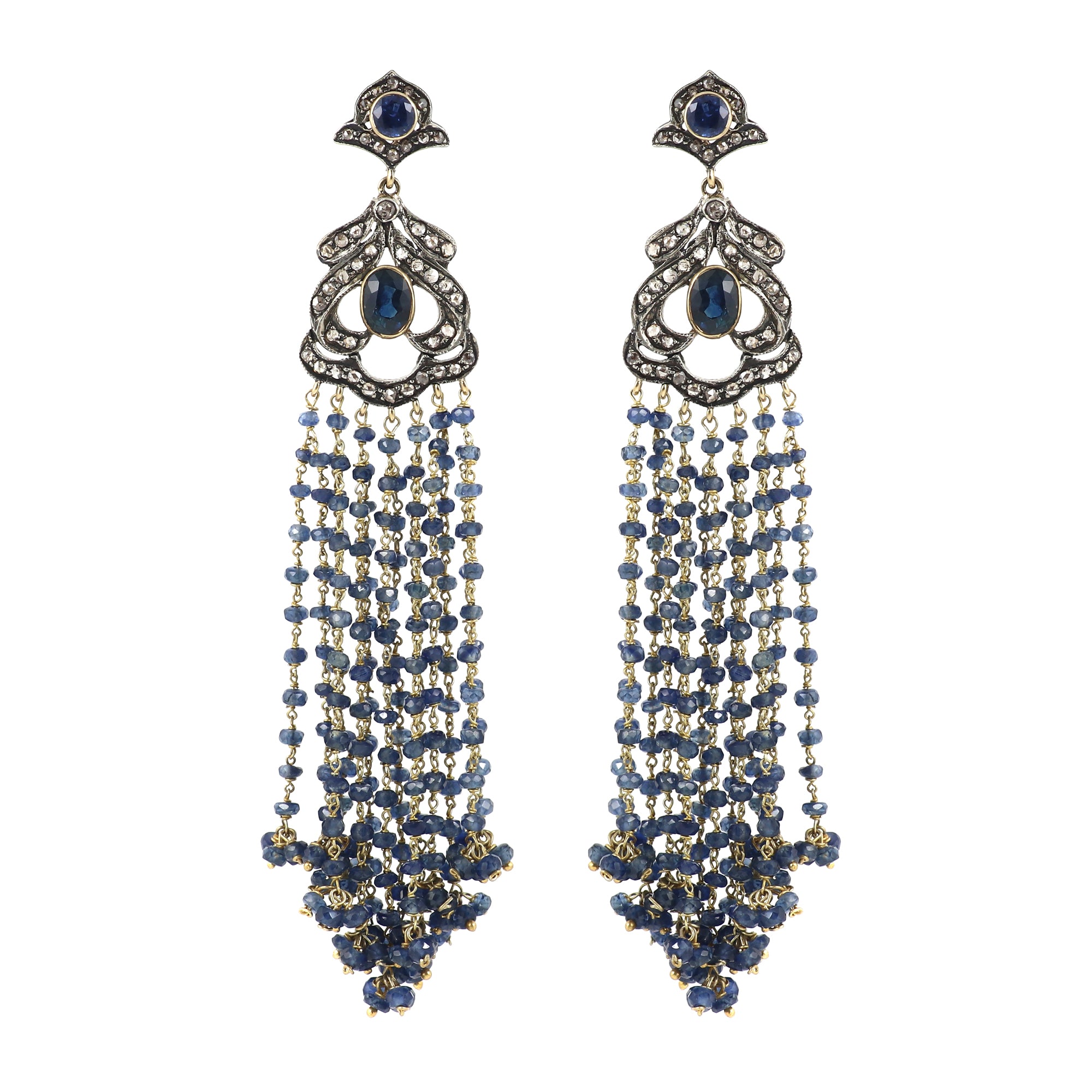 Royal Manor Sapphire & Diamond Mala Earrings