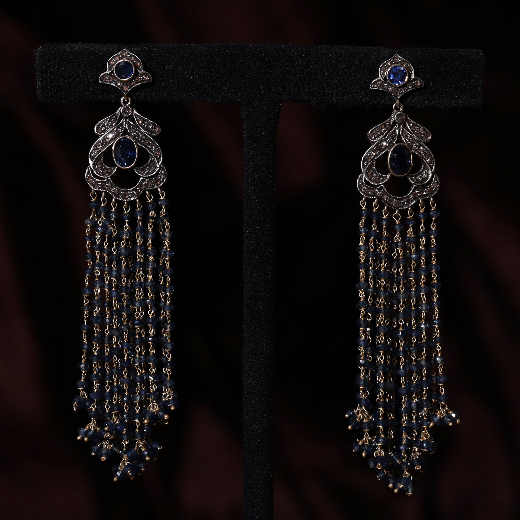 Royal Manor Sapphire & Diamond Mala Earrings