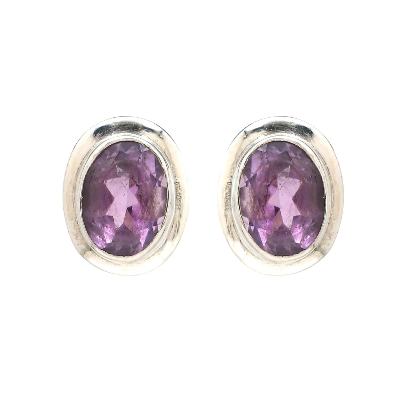 Oval Amethyst Earring