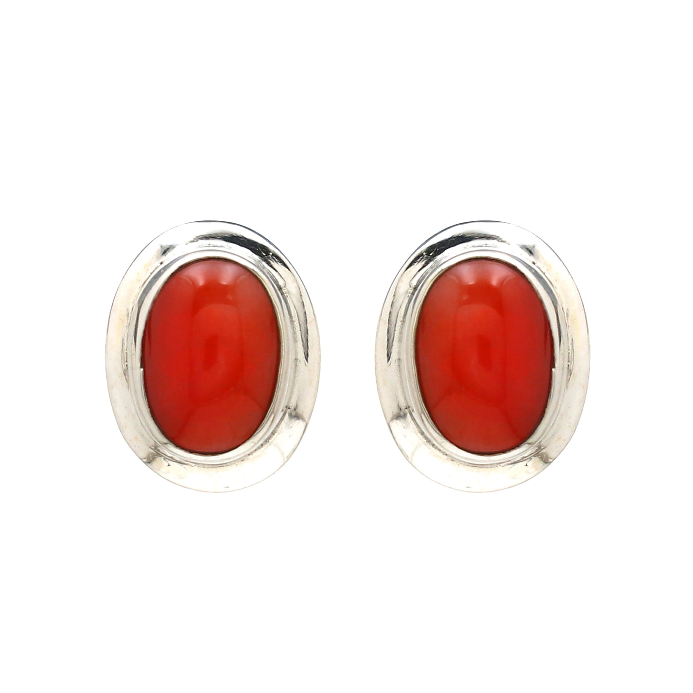 Oval Coral Earring
