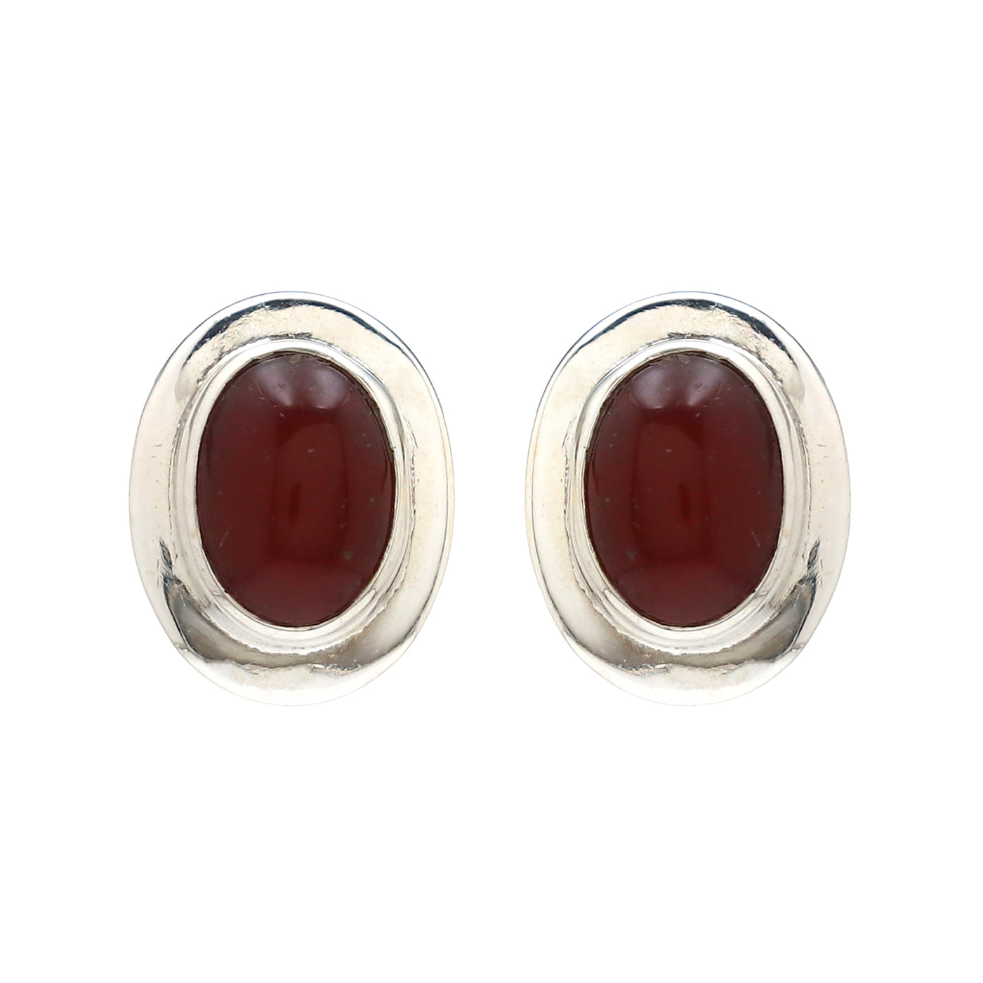 Oval Red Onyx Earring