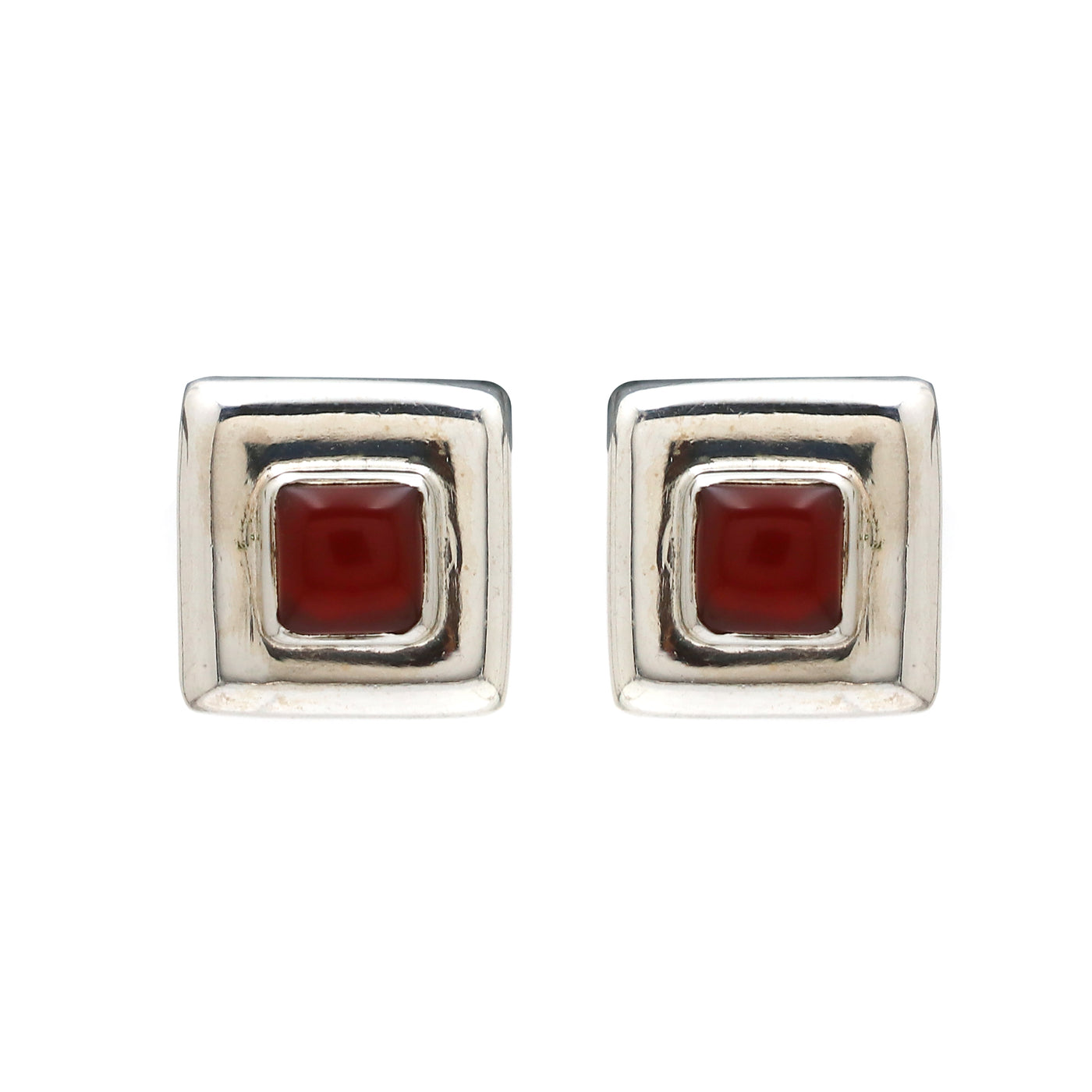 Square Red Onyx Earring
