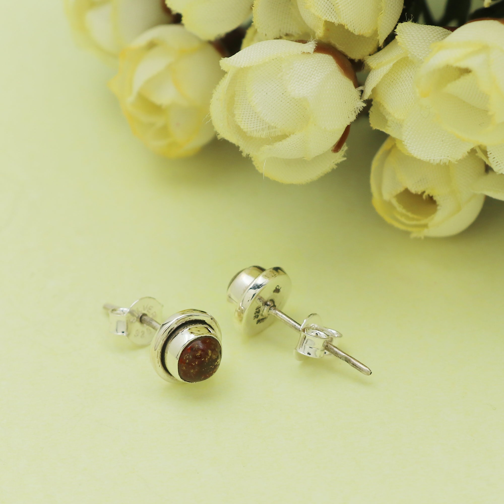 Square Amber Earring