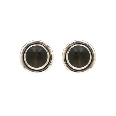 Round Charcoal Earring