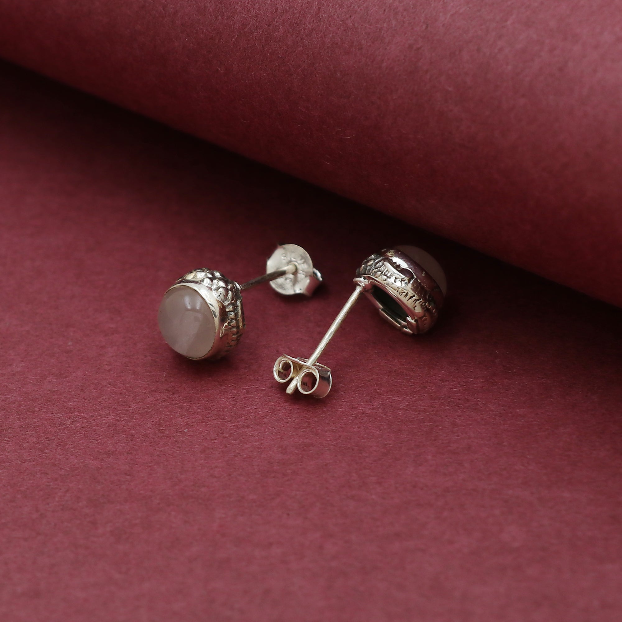 Designer Rose Quartz Earring