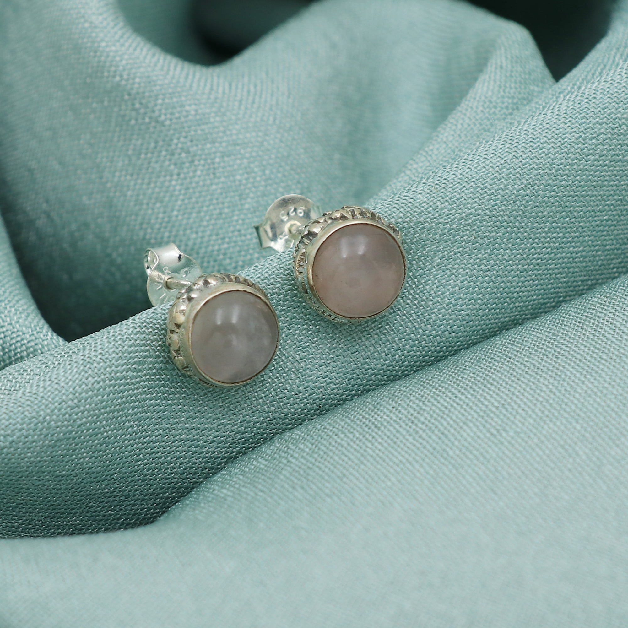 Designer Rose Quartz Earring