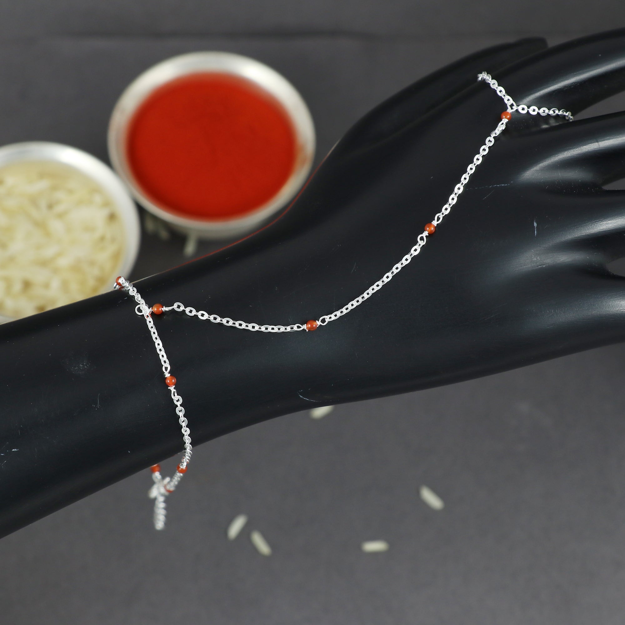 Silver Hathfool Rakhi