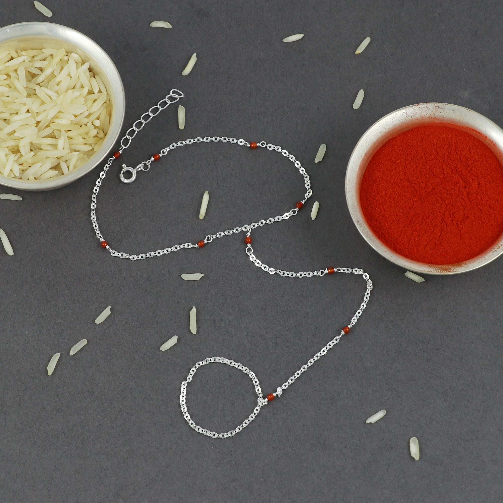 Silver Hathfool Rakhi