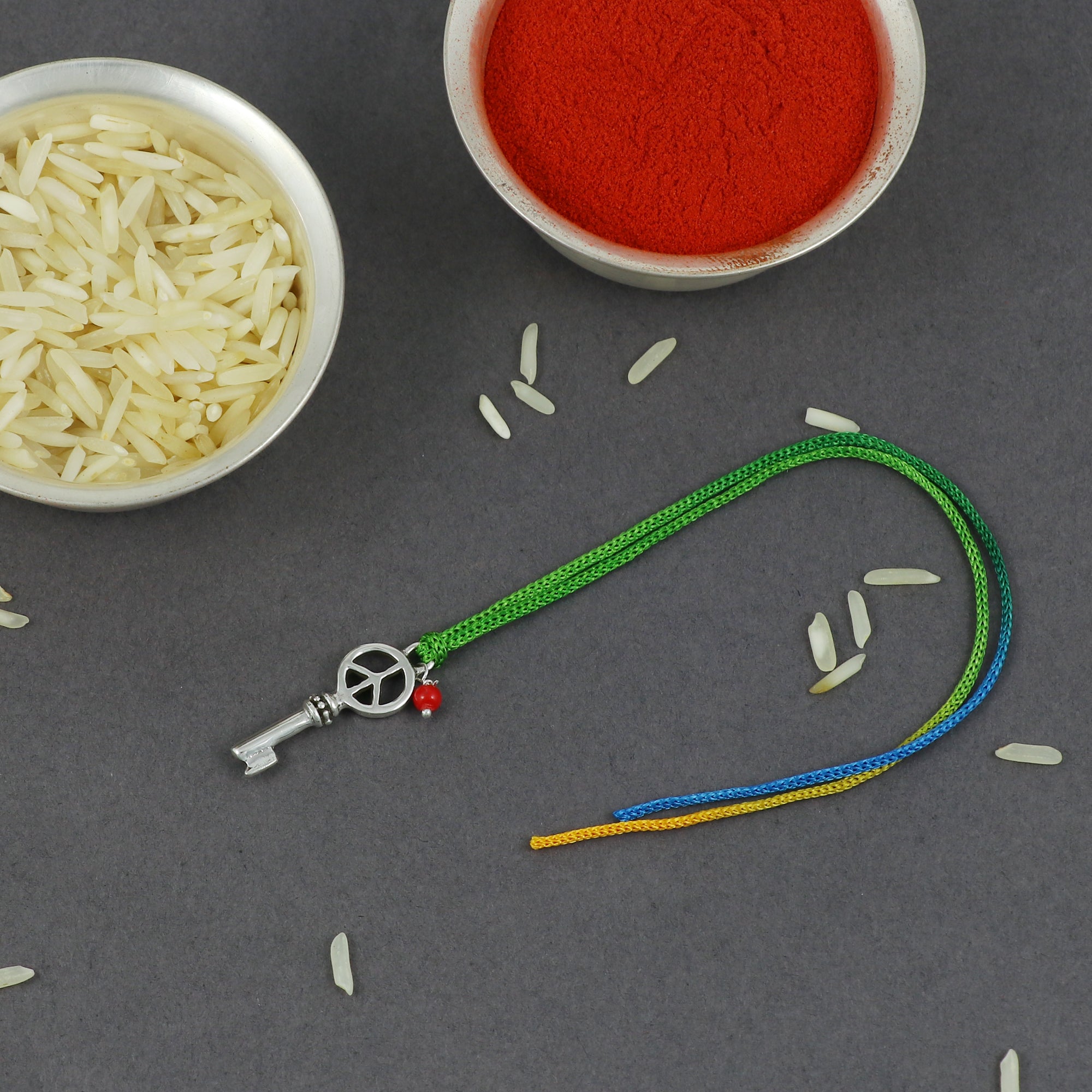 Silver Bhai Bhabhi Lock n Key Rakhi