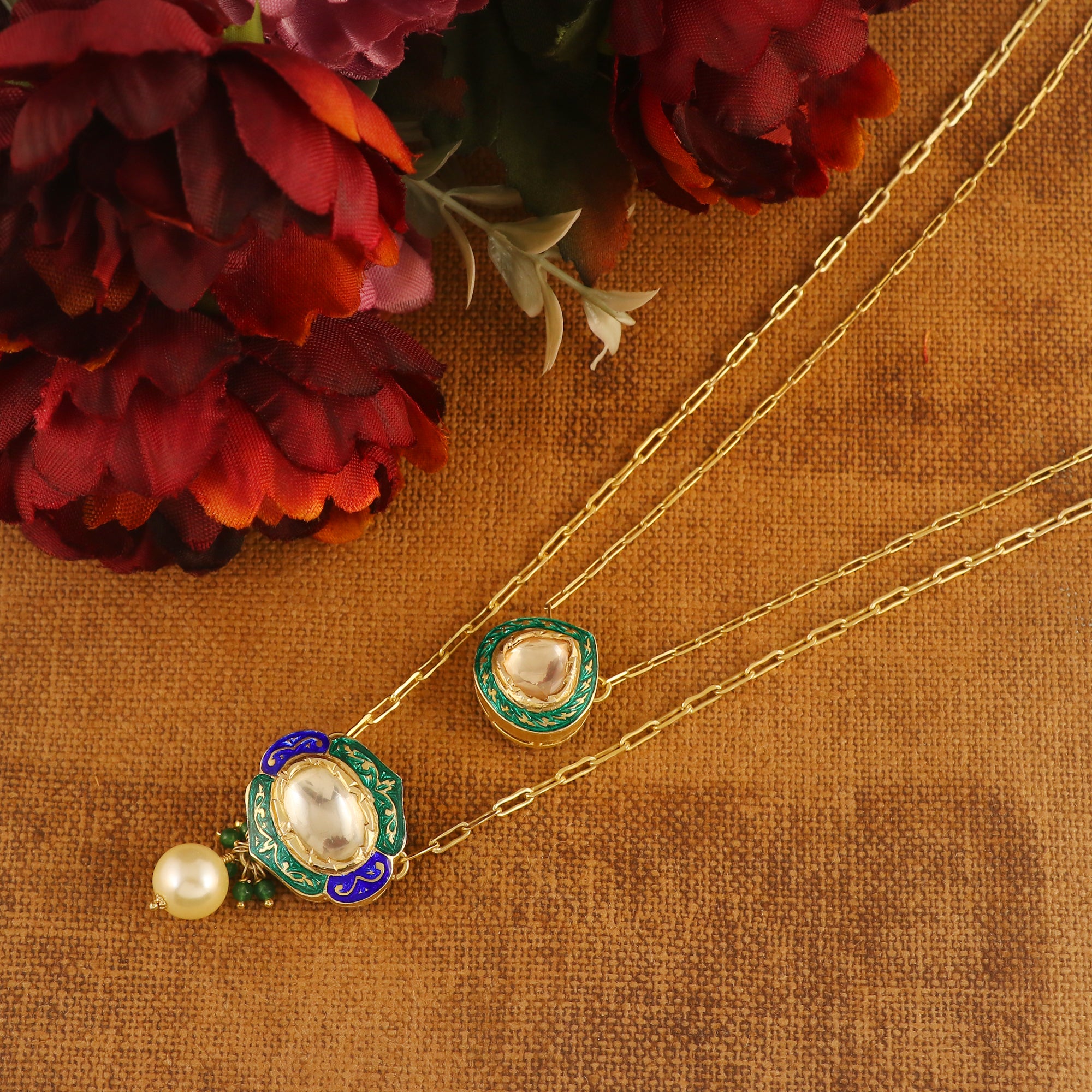 Moissanite Diamond Polki Necklace