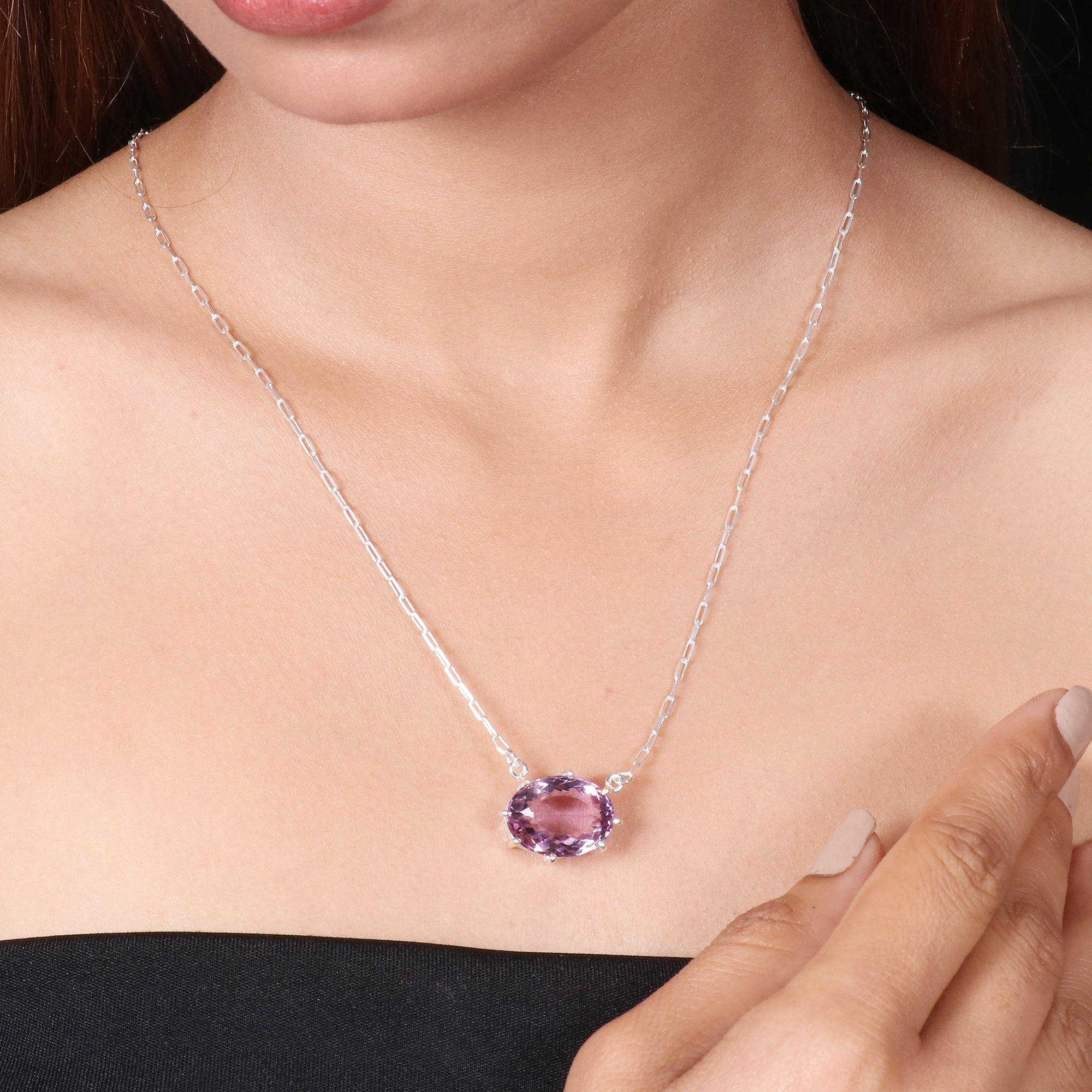 Natural Sterling 925 Silver Necklace