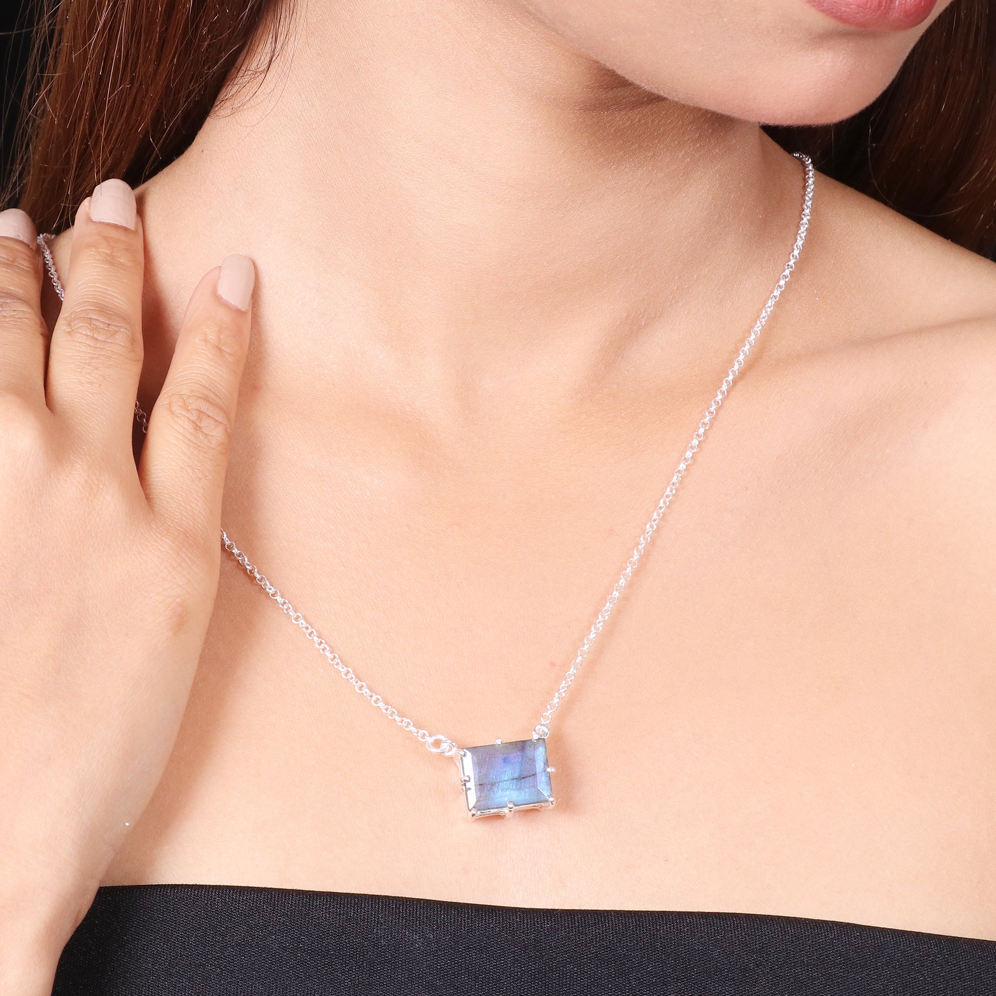 Natural Sterling 925 Silver Necklace