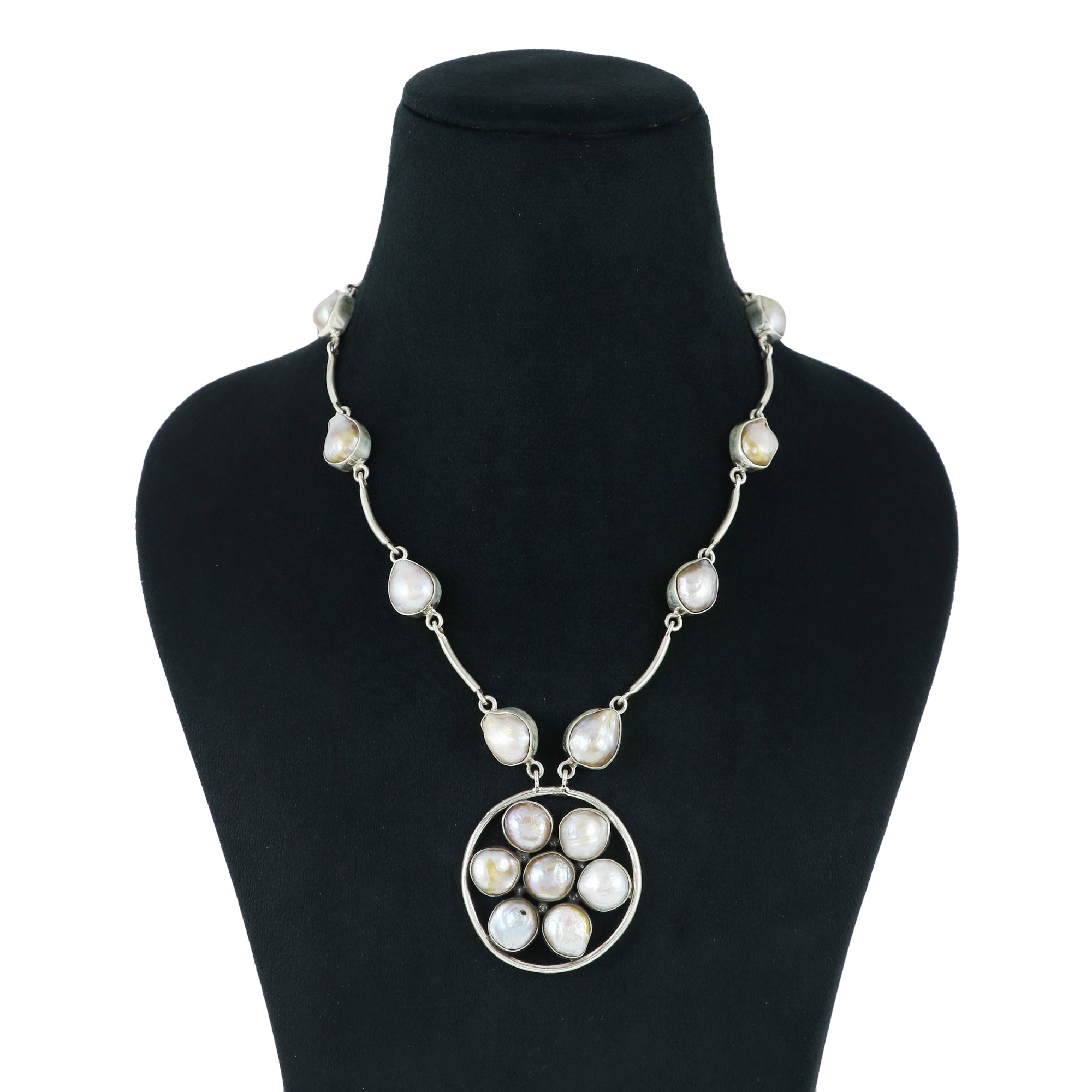 Natural Fresh Water Pearl Sterling Silver 925 Necklace