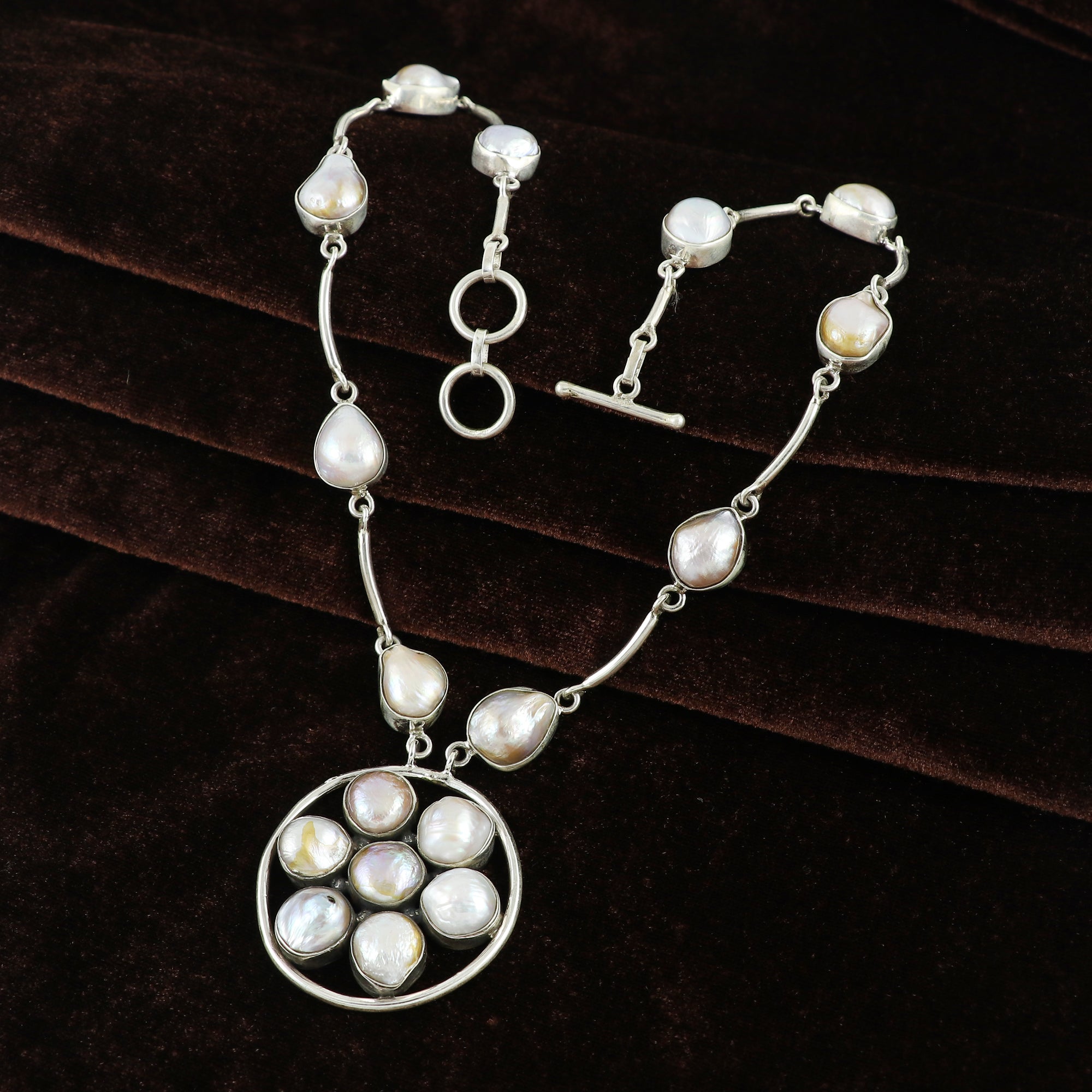 Natural Fresh Water Pearl Sterling Silver 925 Necklace