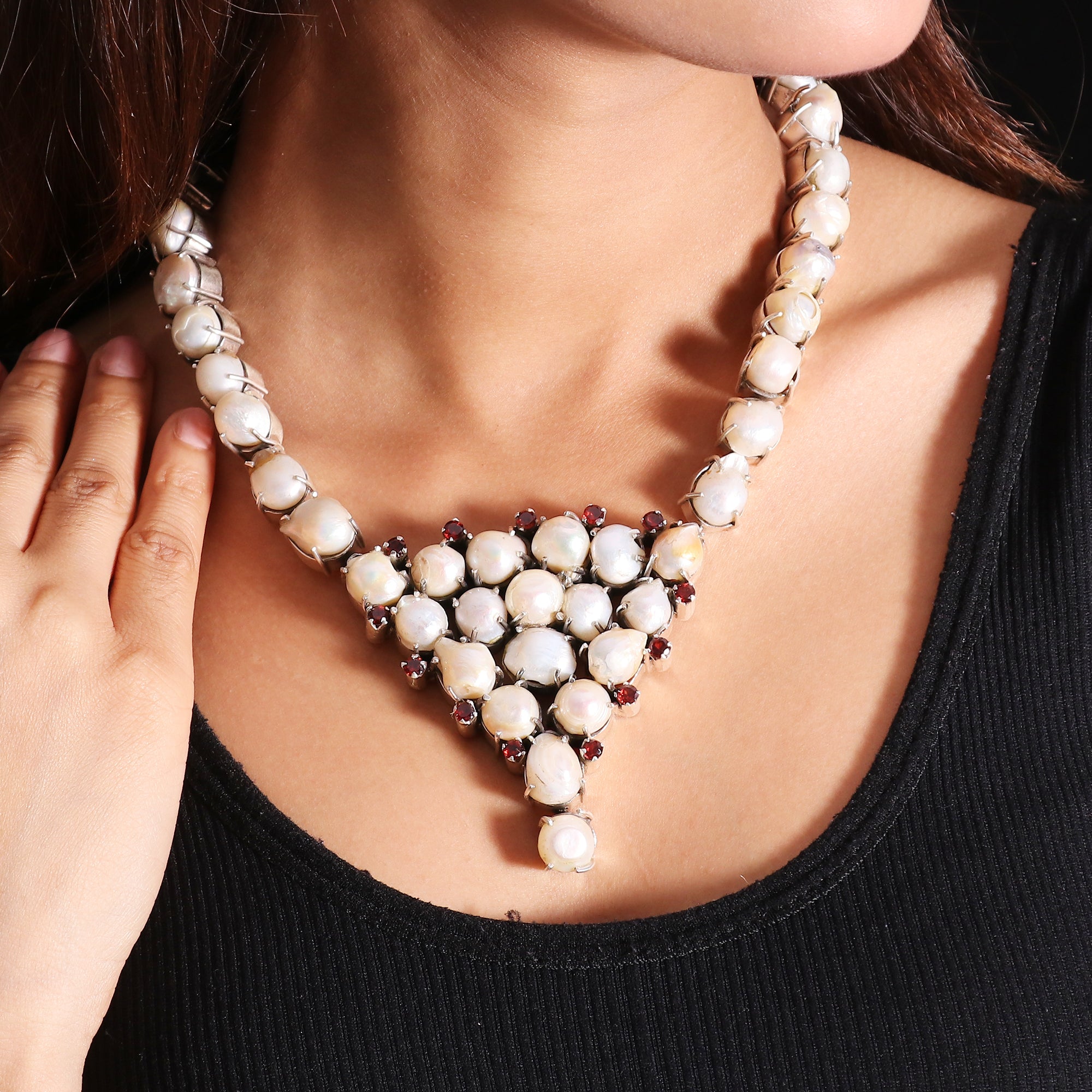 Fresh Water Pearl Sterling Silver 925 Necklace