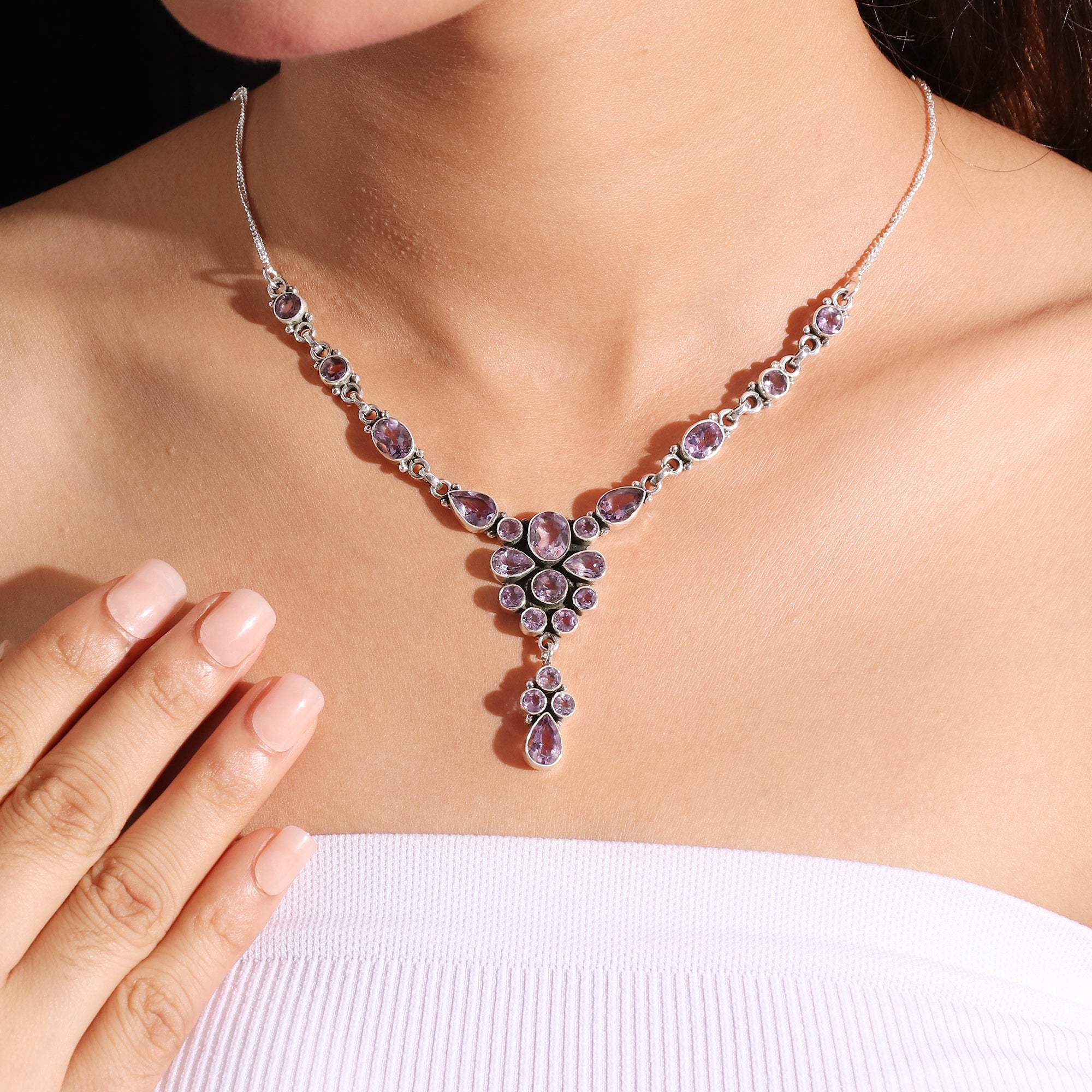 Natural Sterling Silver 925 Necklace