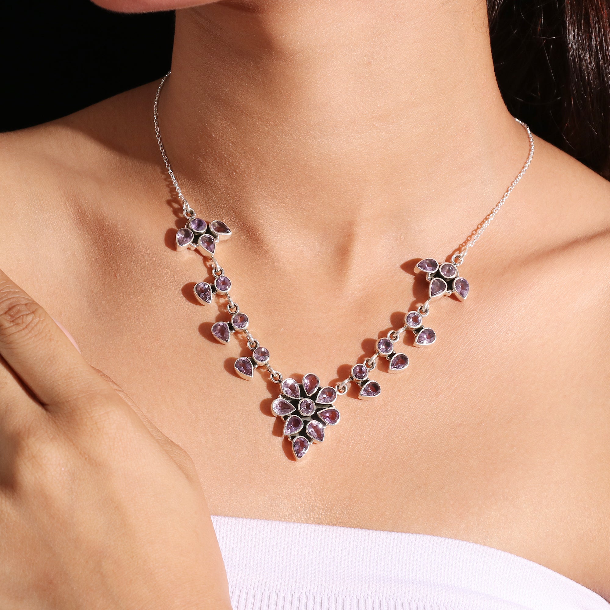 Natural Sterling Silver 925 Necklace