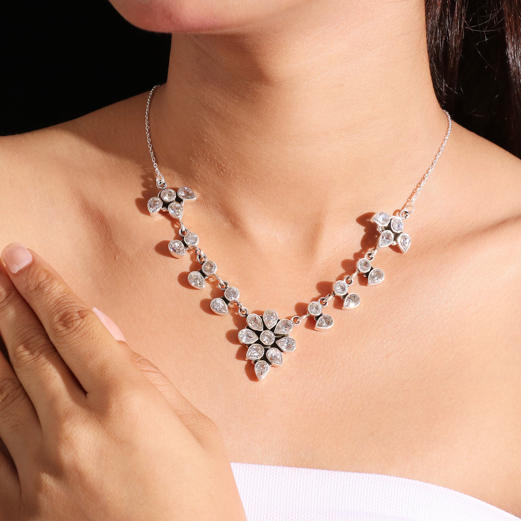 Natural Sterling Silver 925 Necklace