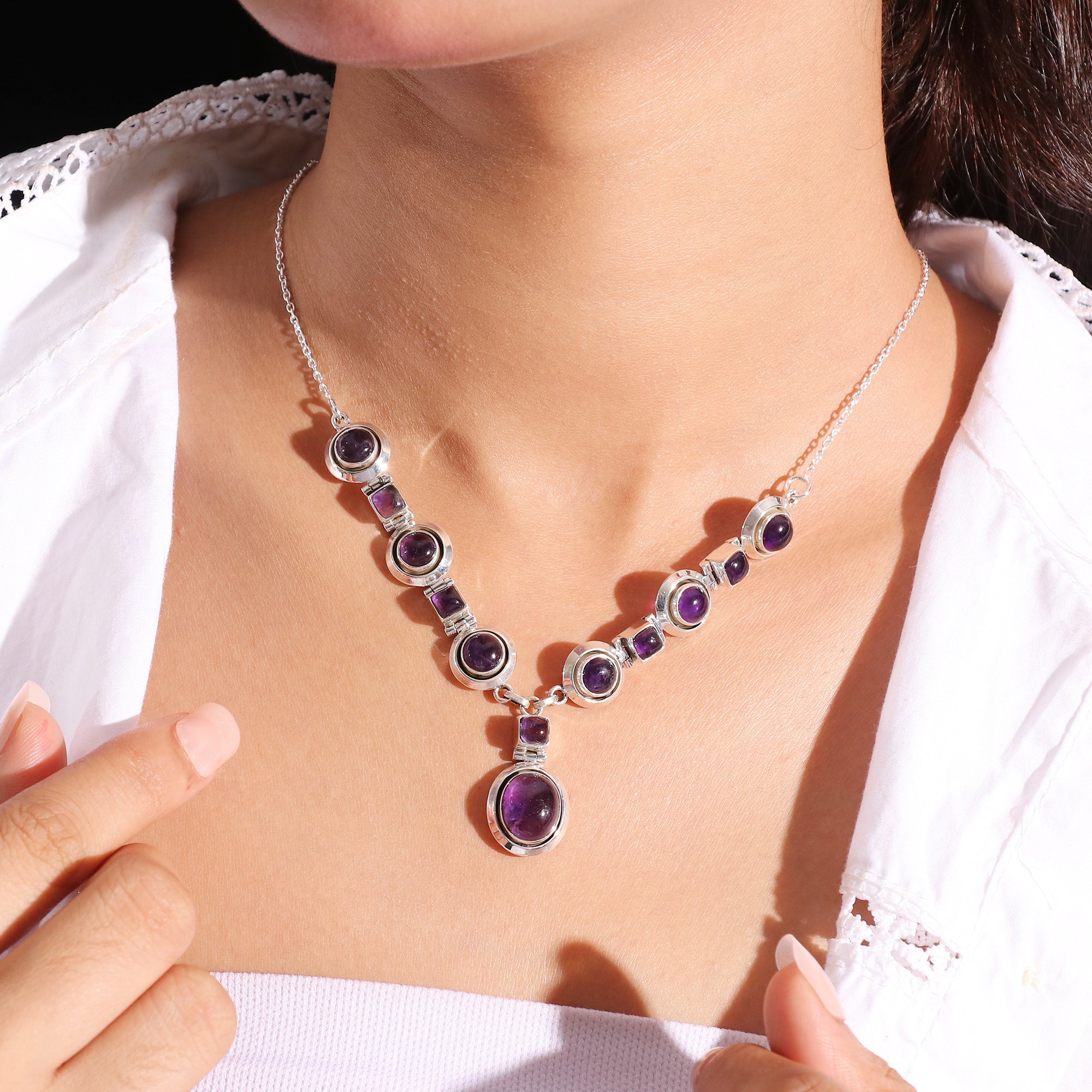 Natural Sterling Silver 925 Necklace