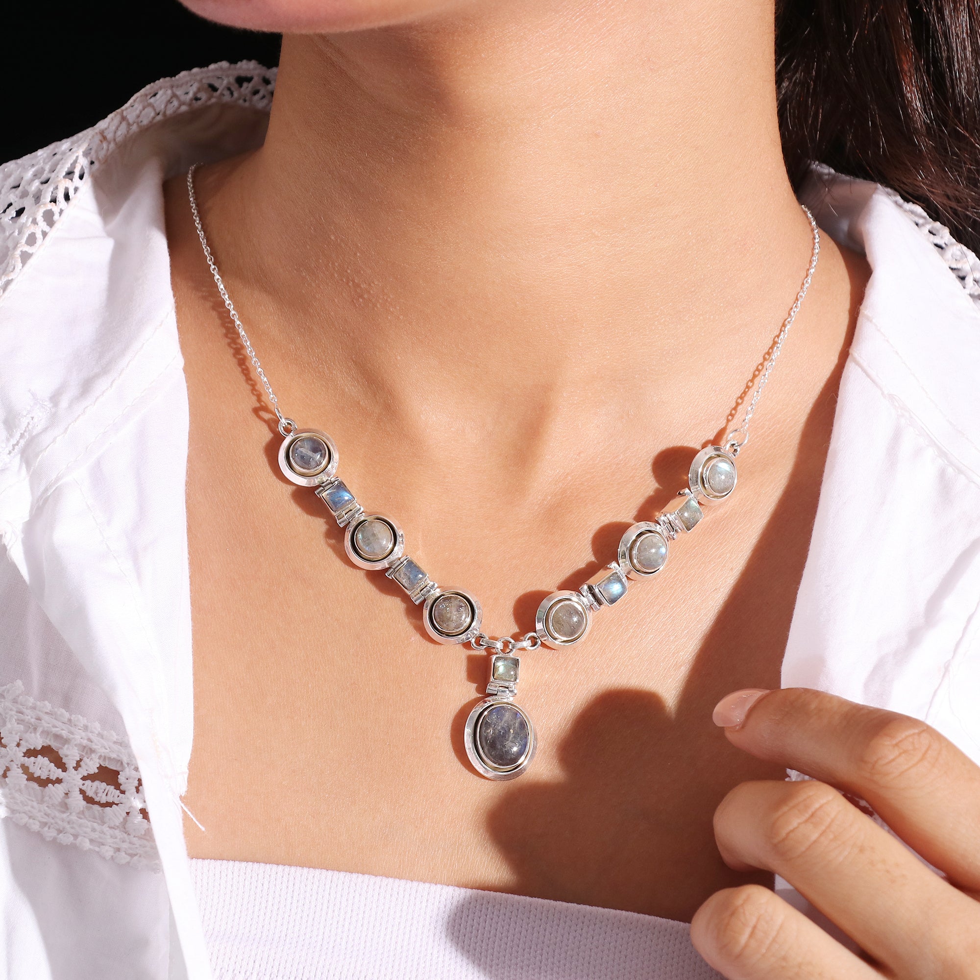 Natural Sterling Silver 925 Necklace